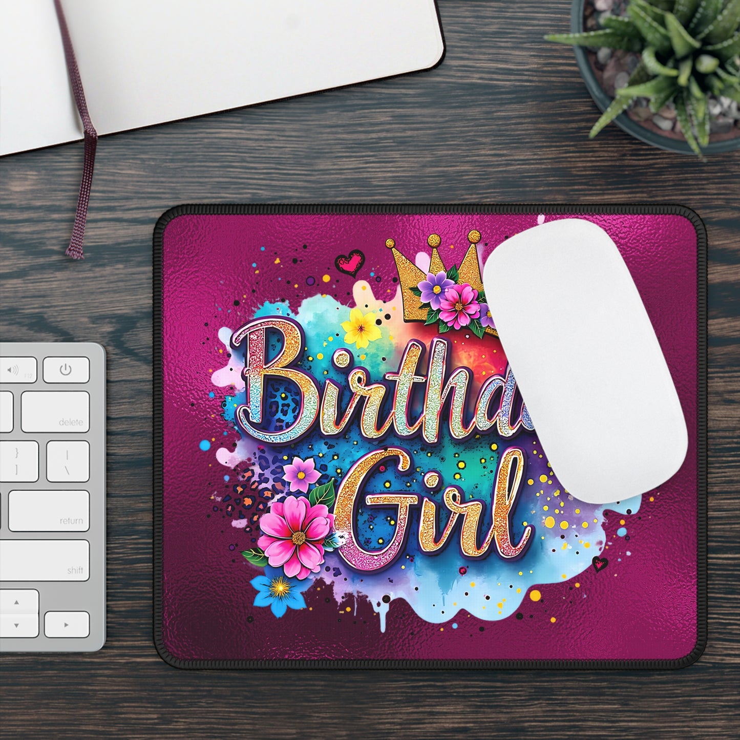 Birthday Girl Mouse Pad – Add a Pop of Celebration to Your Desk!