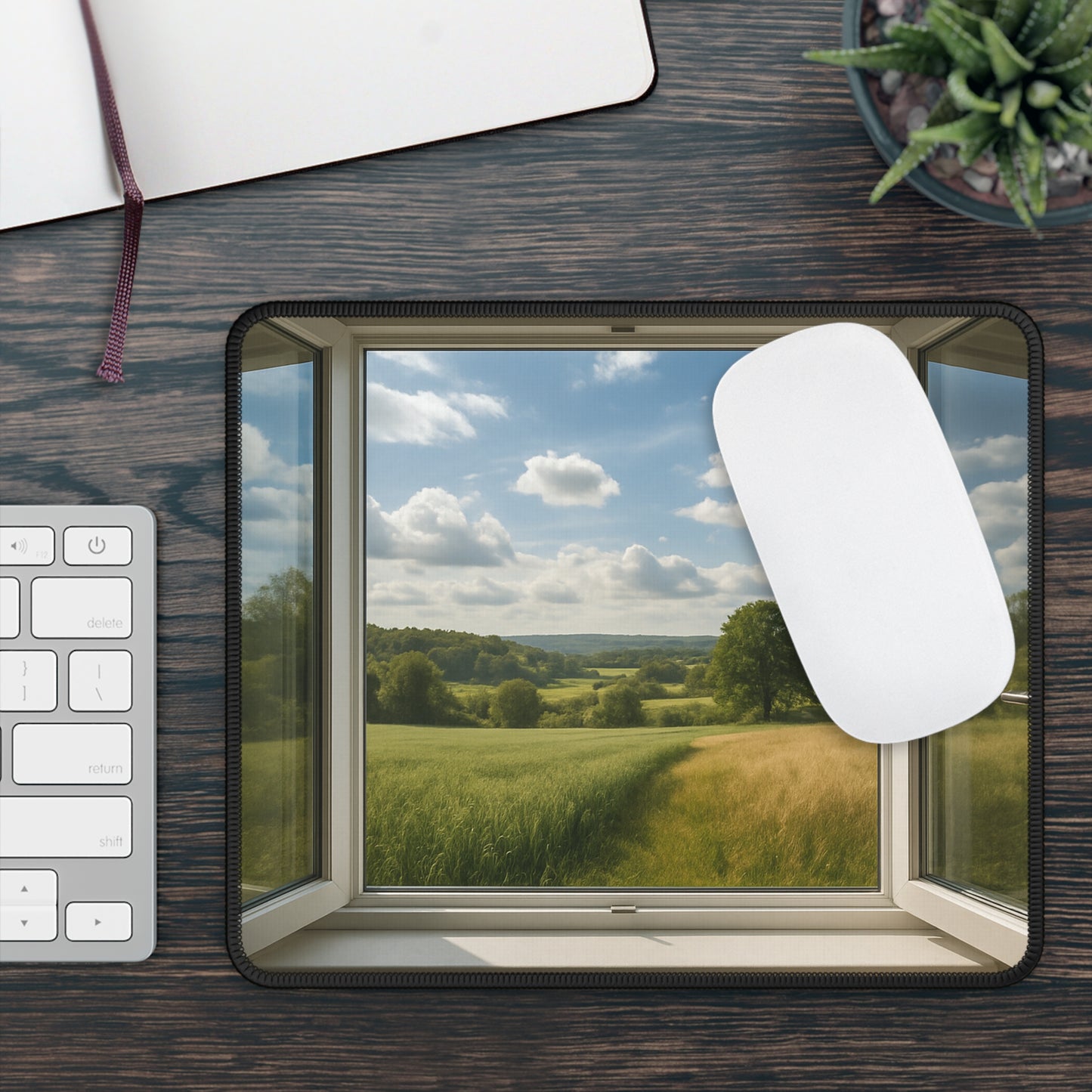 Meadow Morning Mouse Pad – Open Your Window to Peaceful Possibility