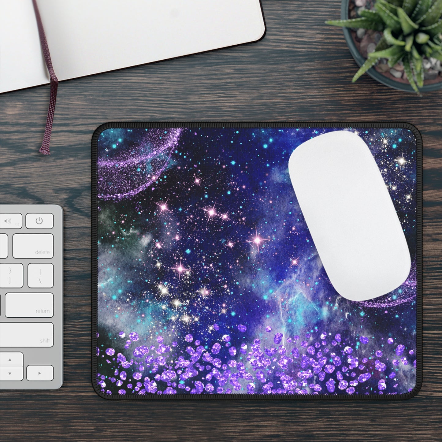 Galactic Glitter Storm Mouse Pad – Sparkle Across the Stars