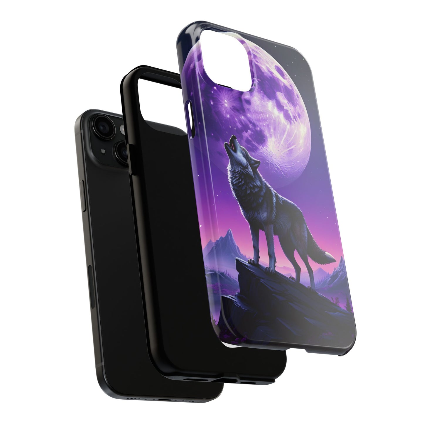 Howling Wolf Tough Phone Cases β Durable Protection with Mystical Moon Design