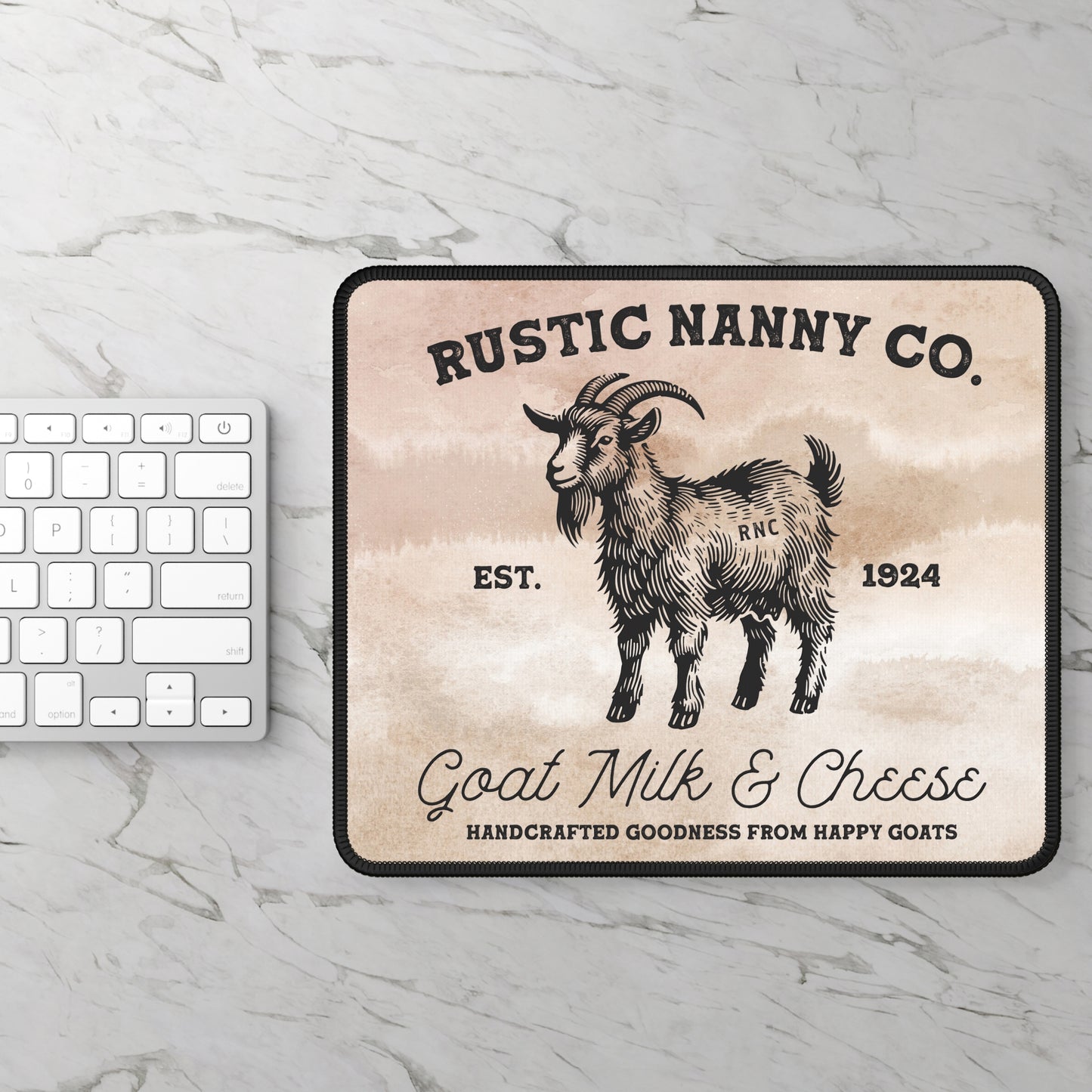 Rustic Nanny Co. Mouse Pad – Goat Milk, Cheese & Charm for Your Desk