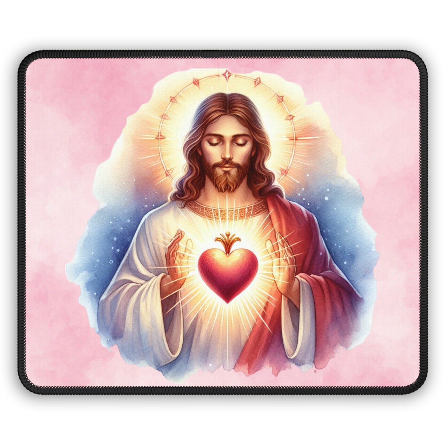 Sacred Heart Radiance Mouse Pad – Let His Infinite Love Light Your Path Every Day