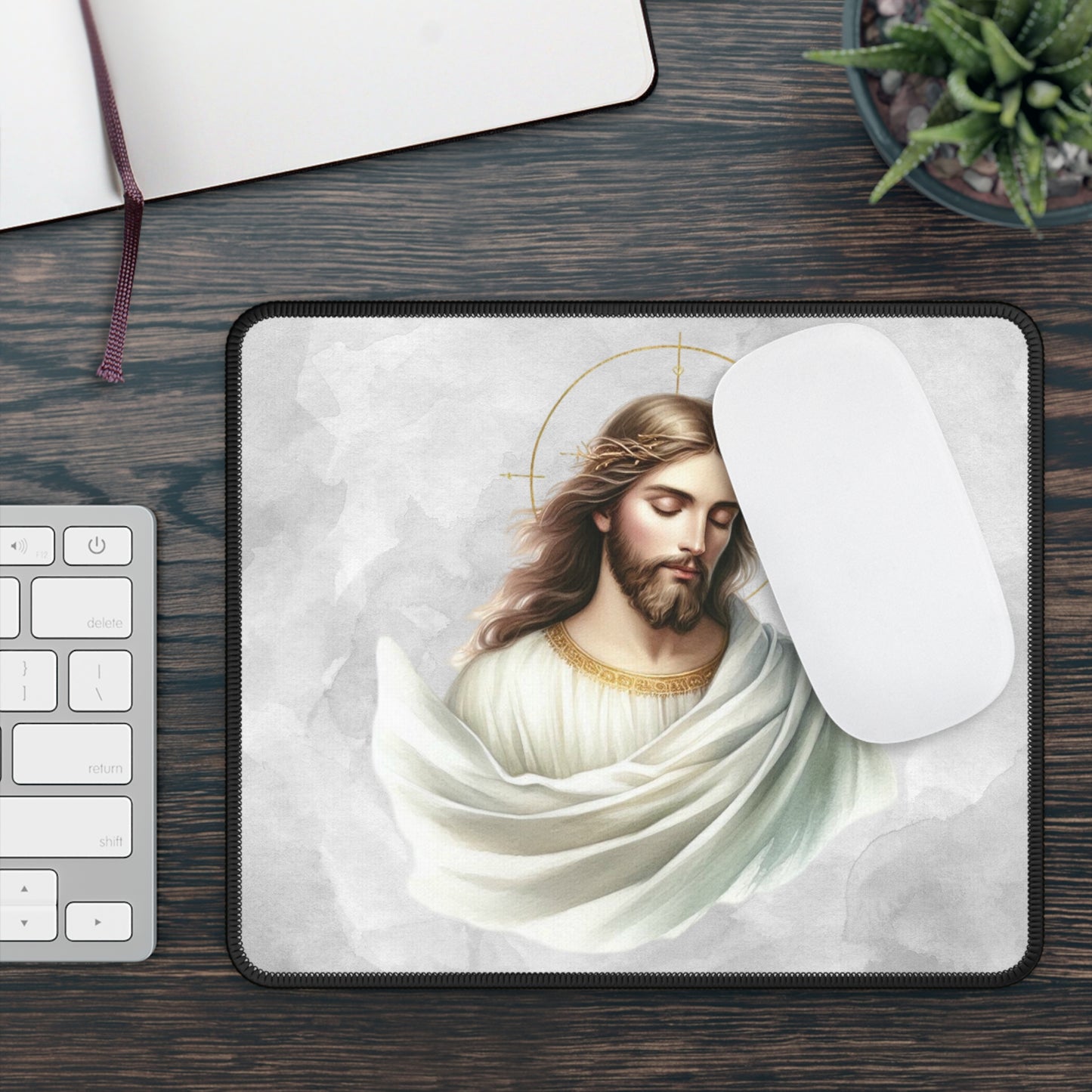Light of Mercy Mouse Pad – A Heavenly Reminder of Grace, Sacrifice, and Eternal Love