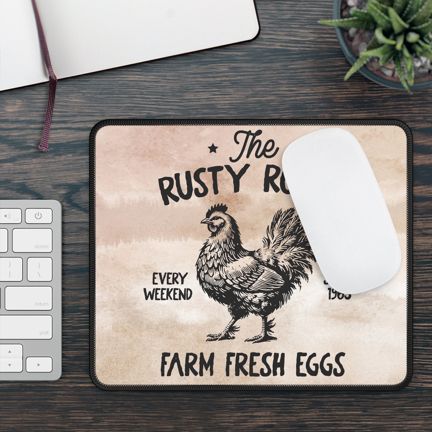 The Rusty Roost Mouse Pad – Farmhouse Flair for Your Clickin’ Comfort!