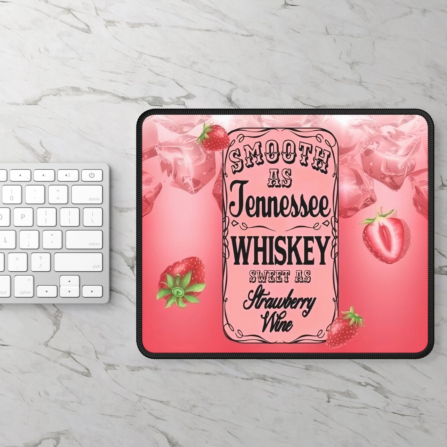 Tennessee Whiskey & Strawberry Wine Mouse Pad – Southern Smooth Meets Sweet