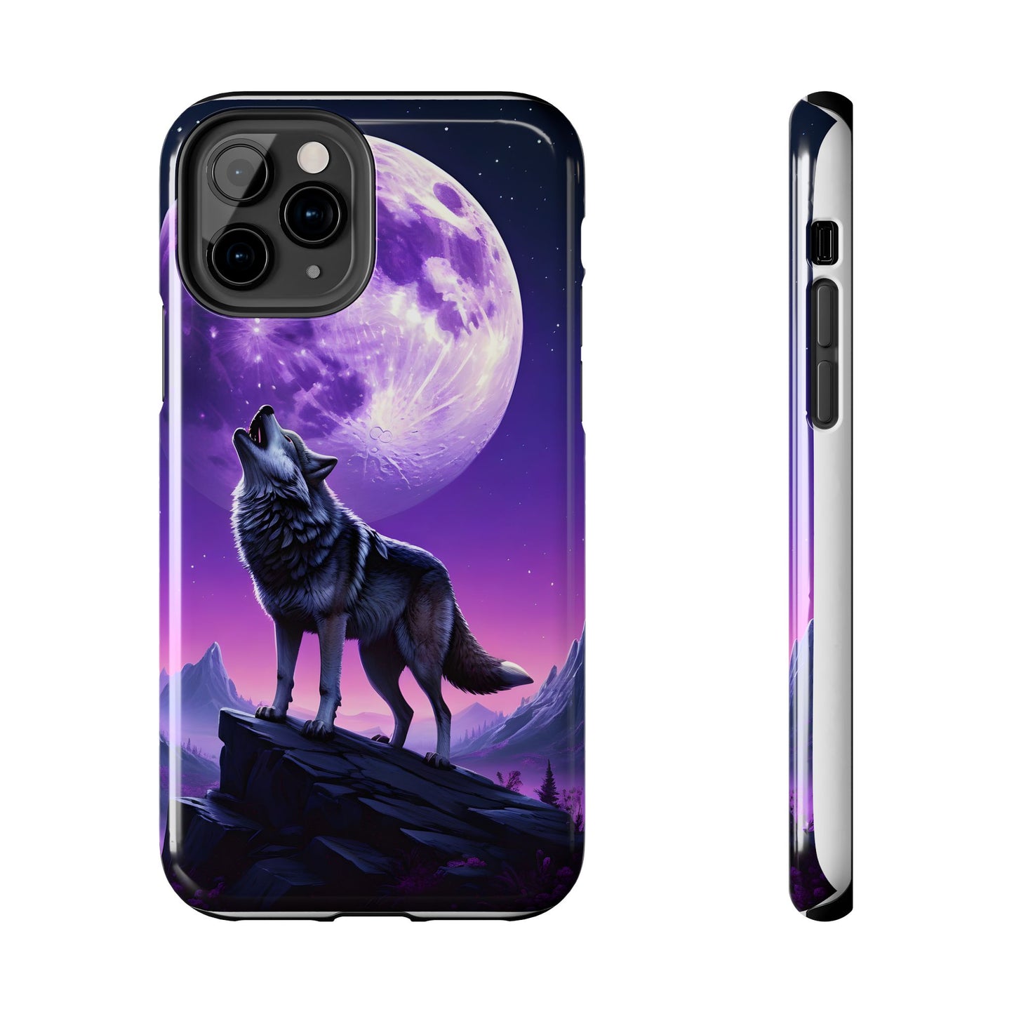 Howling Wolf Tough Phone Cases β Durable Protection with Mystical Moon Design
