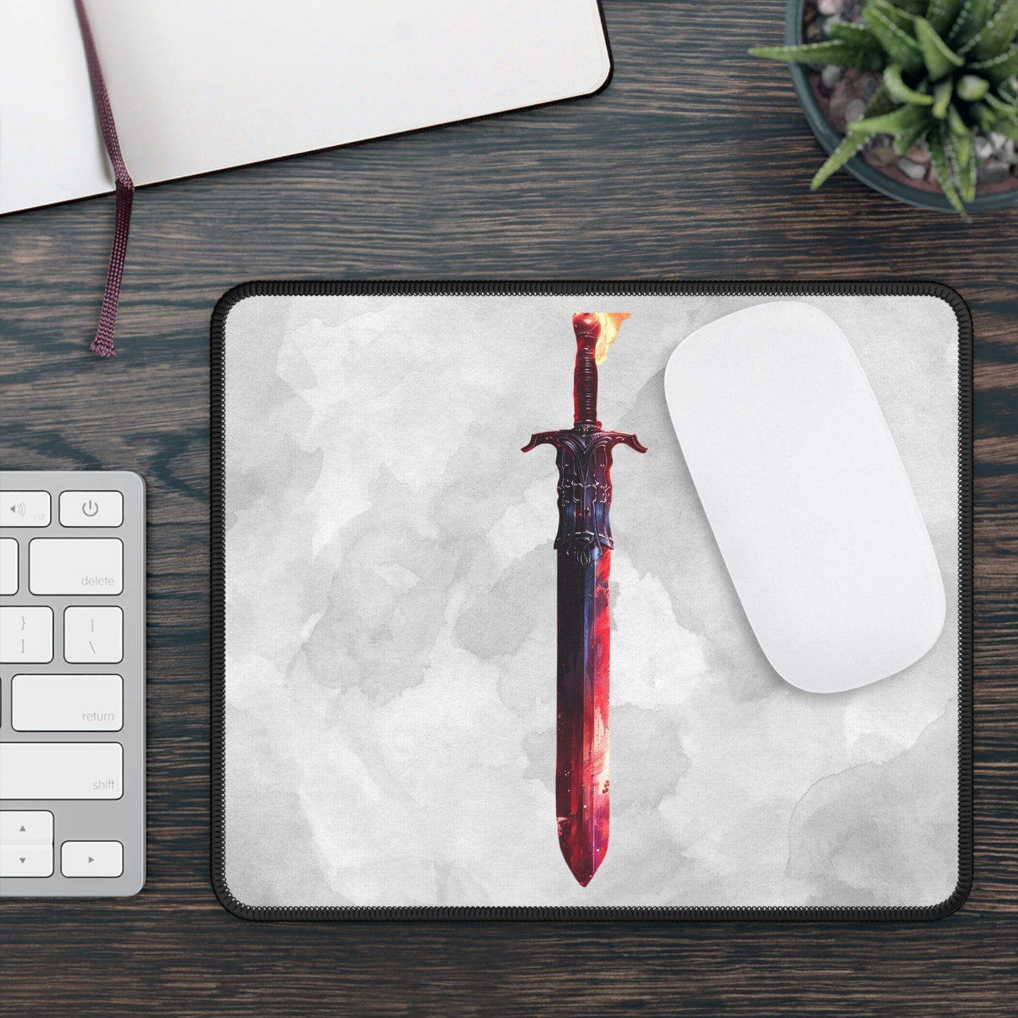 Flameforged Destiny Mouse Pad – Wield the Heat of Battle with Every Click!