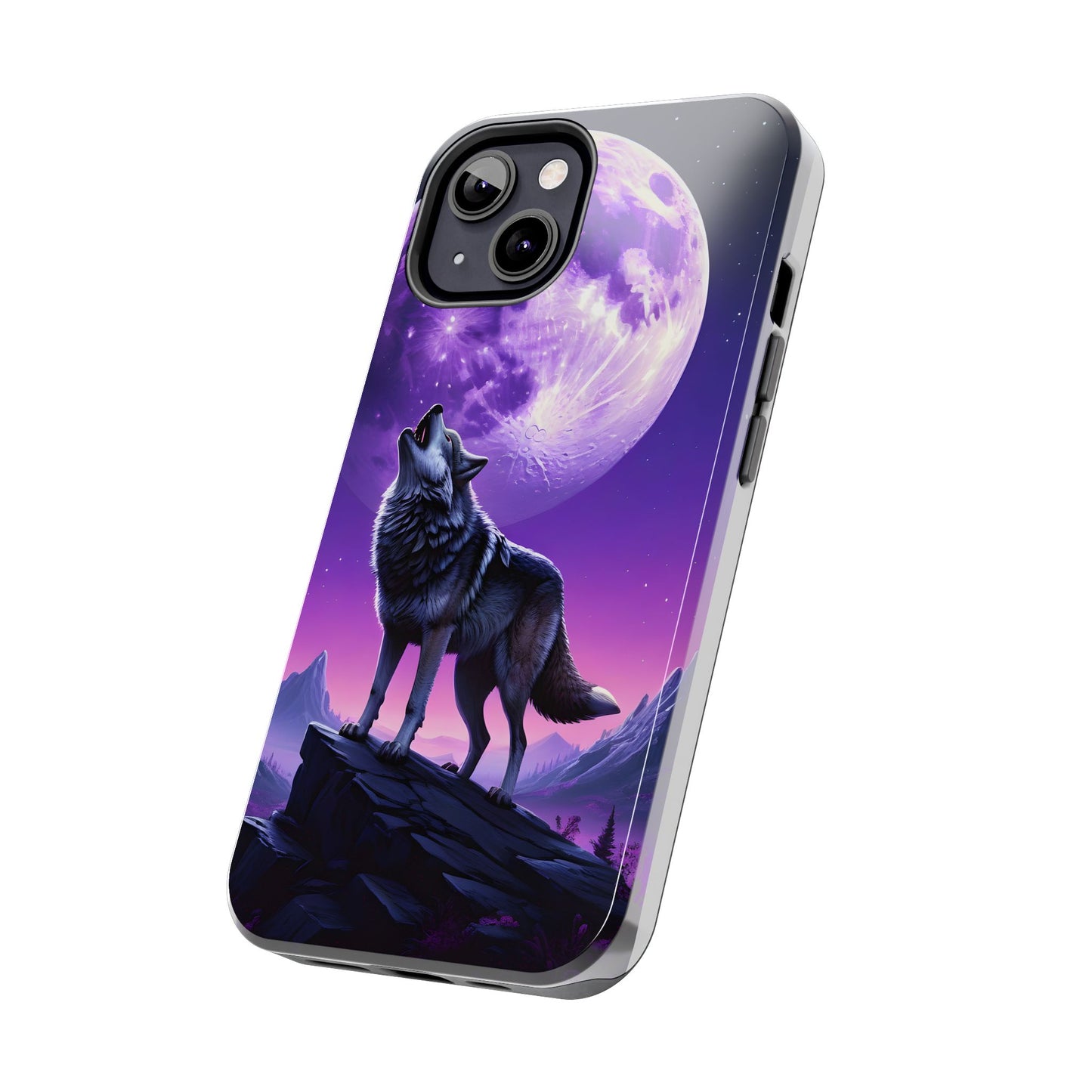 Howling Wolf Tough Phone Cases β Durable Protection with Mystical Moon Design