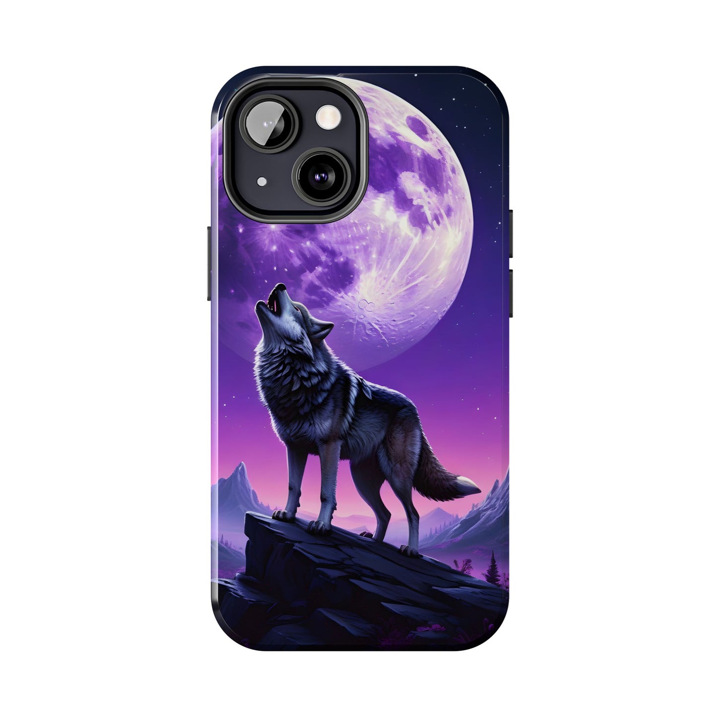 Howling Wolf Tough Phone Cases β Durable Protection with Mystical Moon Design