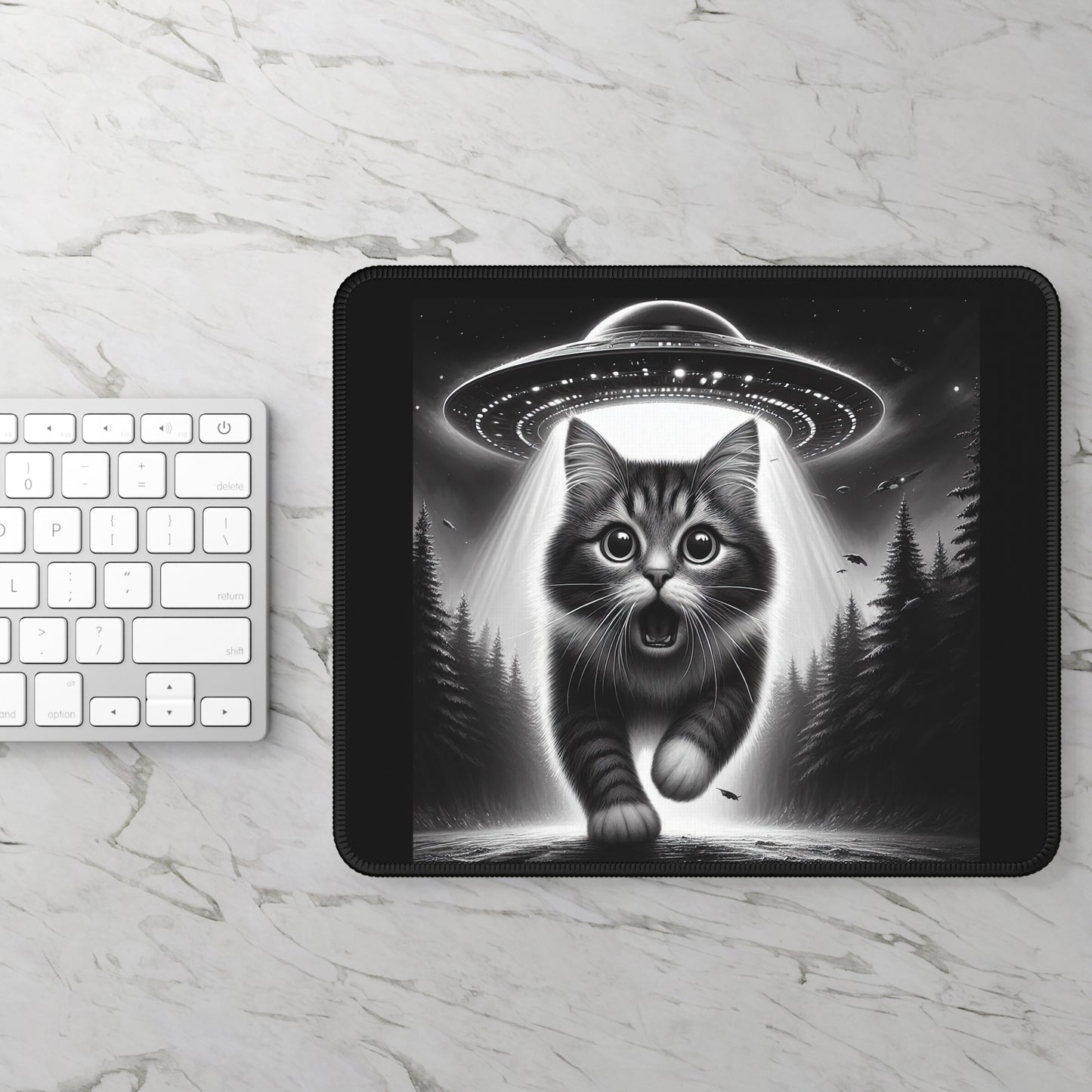 Abducted by Cuteness Mouse Pad – The Meowtrix Has You!