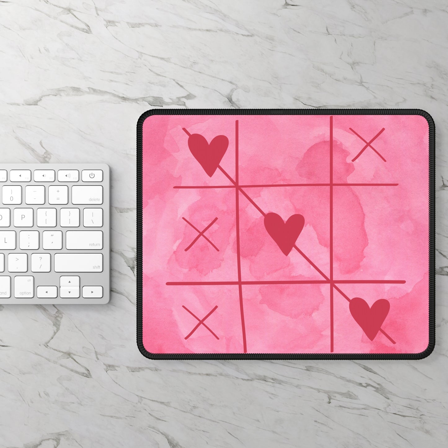 Tic-Tac-LOVE Mouse Pad – The Winning Move Is Always Heart
