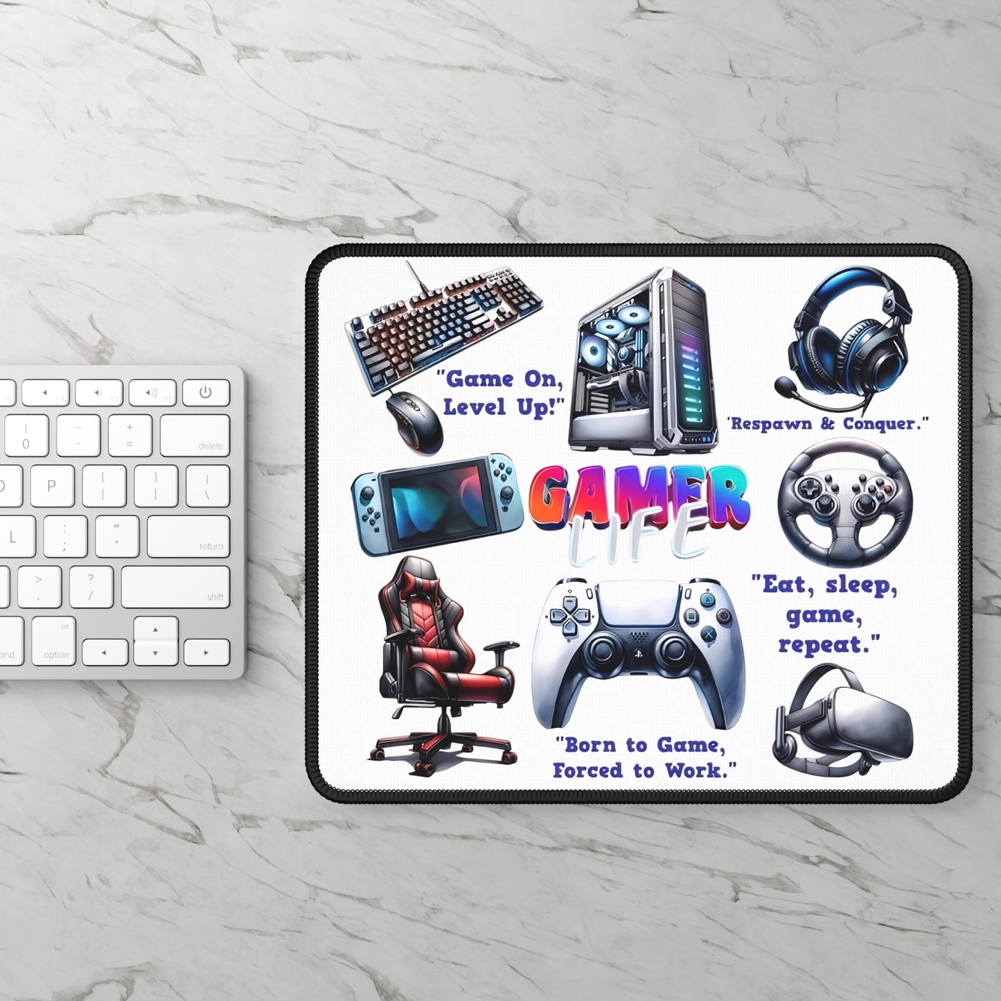 Gamer Life Mouse Pad – Born to Game, Forced to Work
