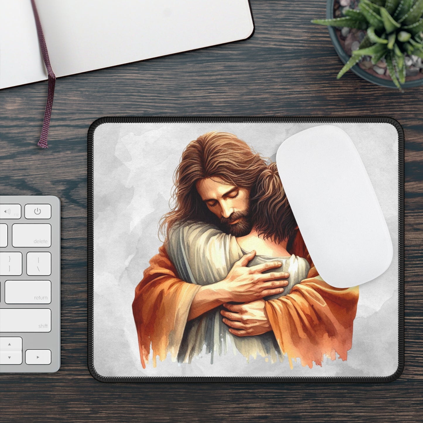 Held in His Embrace Mouse Pad – A Daily Reminder That You Are Never Alone