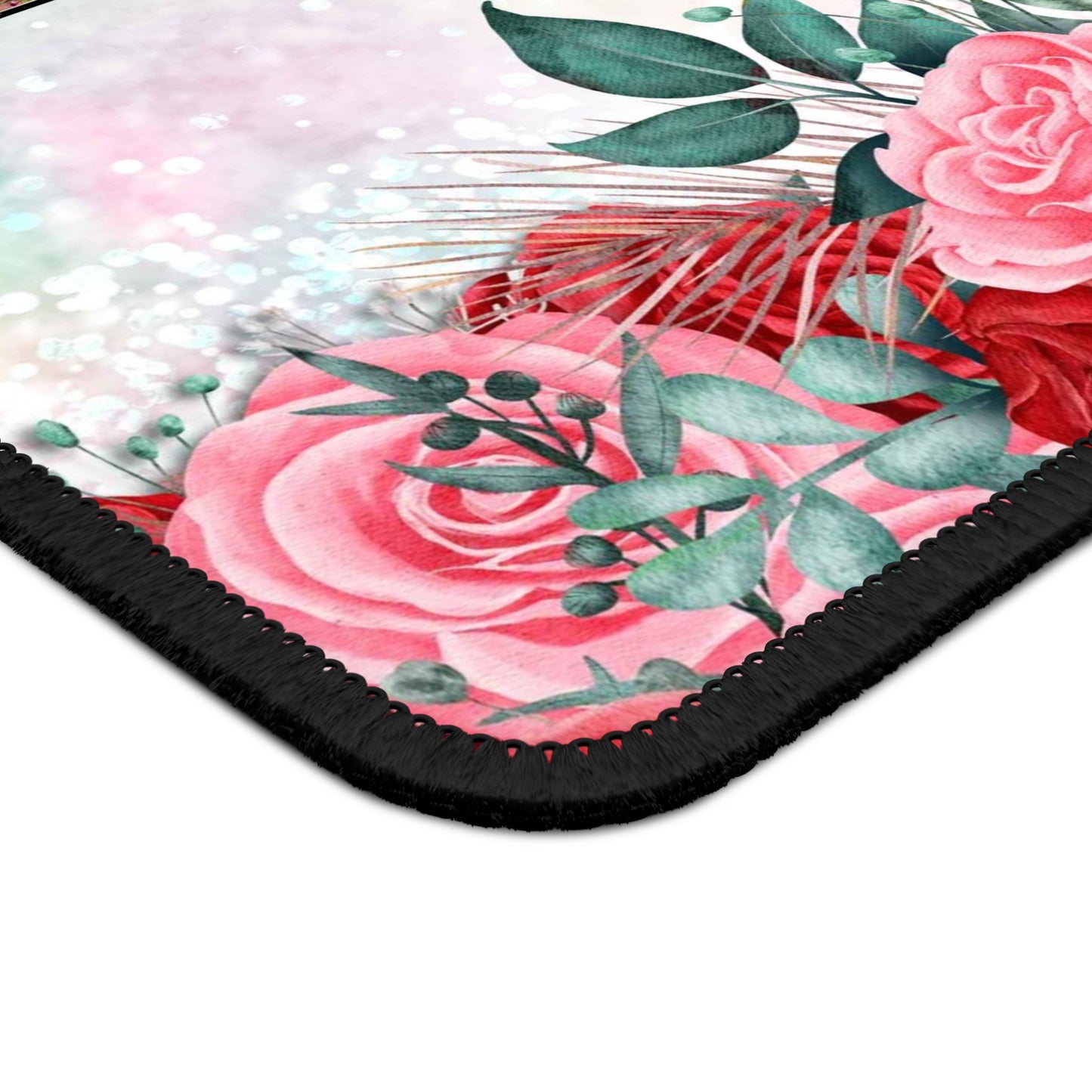 Floral Cross Radiance Mouse Pad – Where Faith Blossoms in Every Click