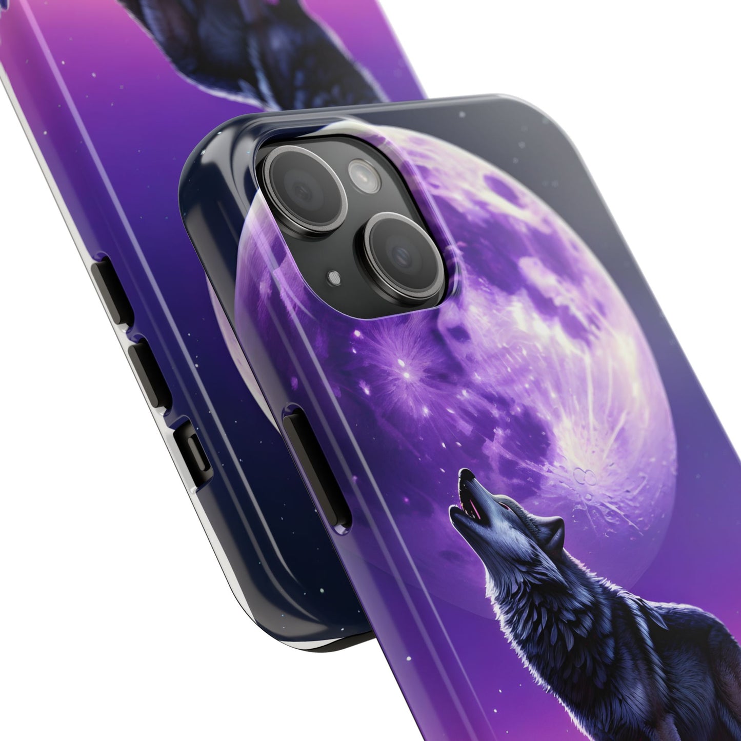 Howling Wolf Tough Phone Cases β Durable Protection with Mystical Moon Design
