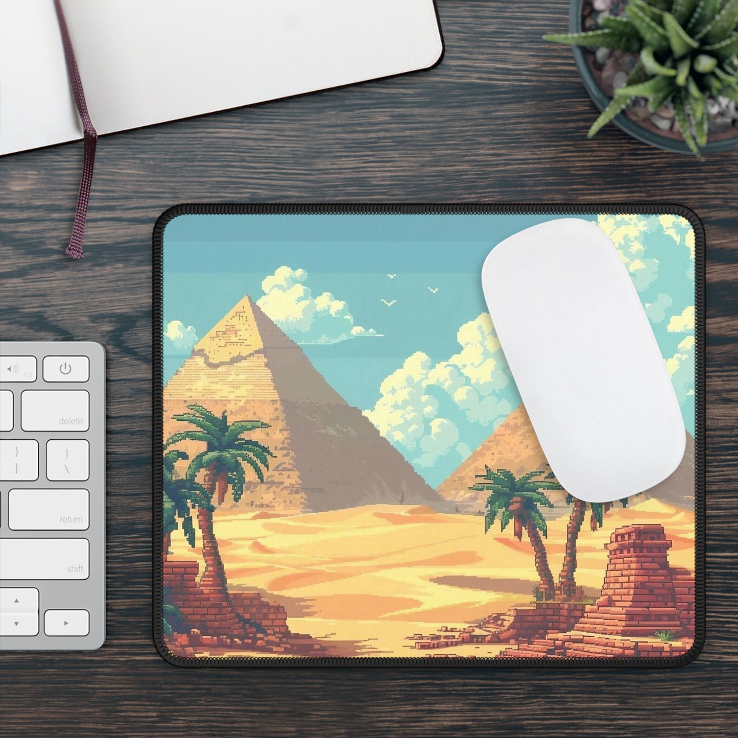 Pixel Pharaoh Mouse Pad – 8-Bit Ruins, Infinite Adventure