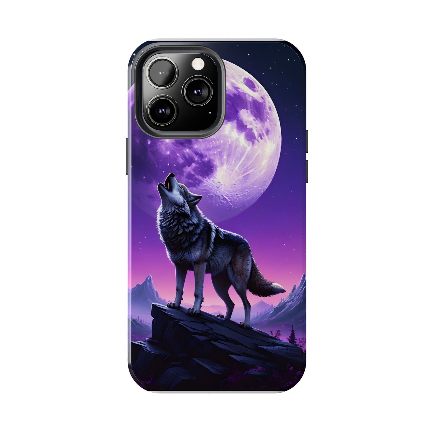Howling Wolf Tough Phone Cases β Durable Protection with Mystical Moon Design