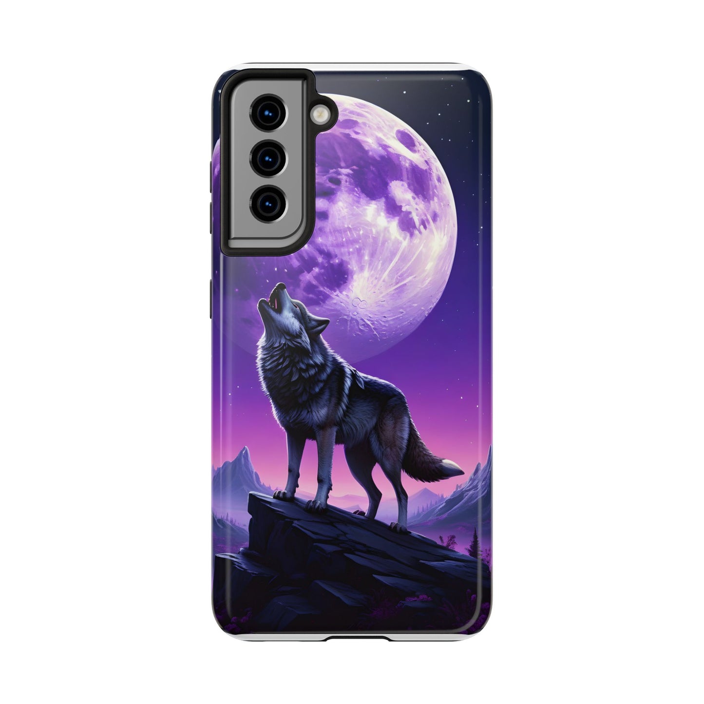 Howling Wolf Tough Phone Cases β Durable Protection with Mystical Moon Design