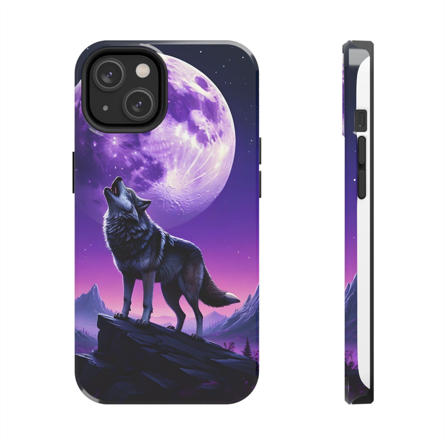 Howling Wolf Tough Phone Cases β Durable Protection with Mystical Moon Design