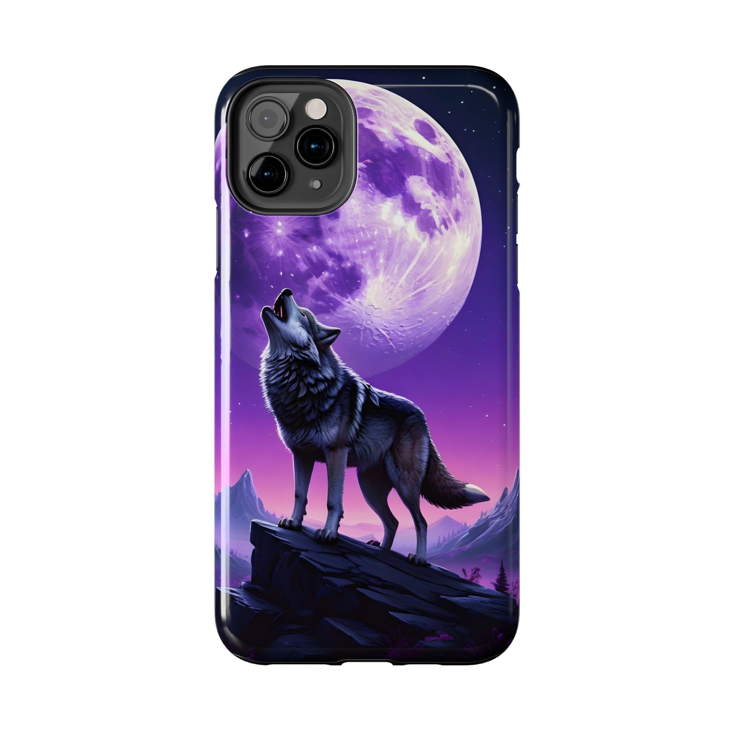Howling Wolf Tough Phone Cases β Durable Protection with Mystical Moon Design