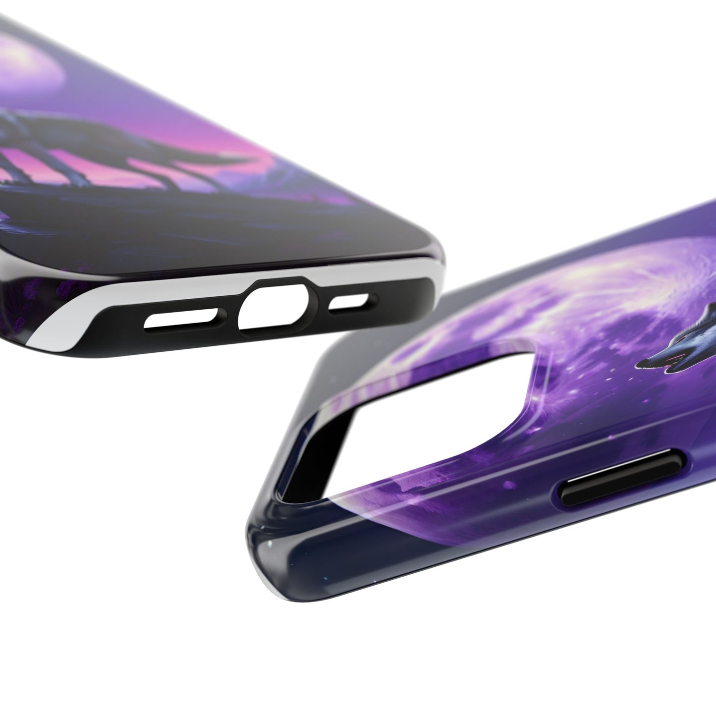 Howling Wolf Tough Phone Cases β Durable Protection with Mystical Moon Design