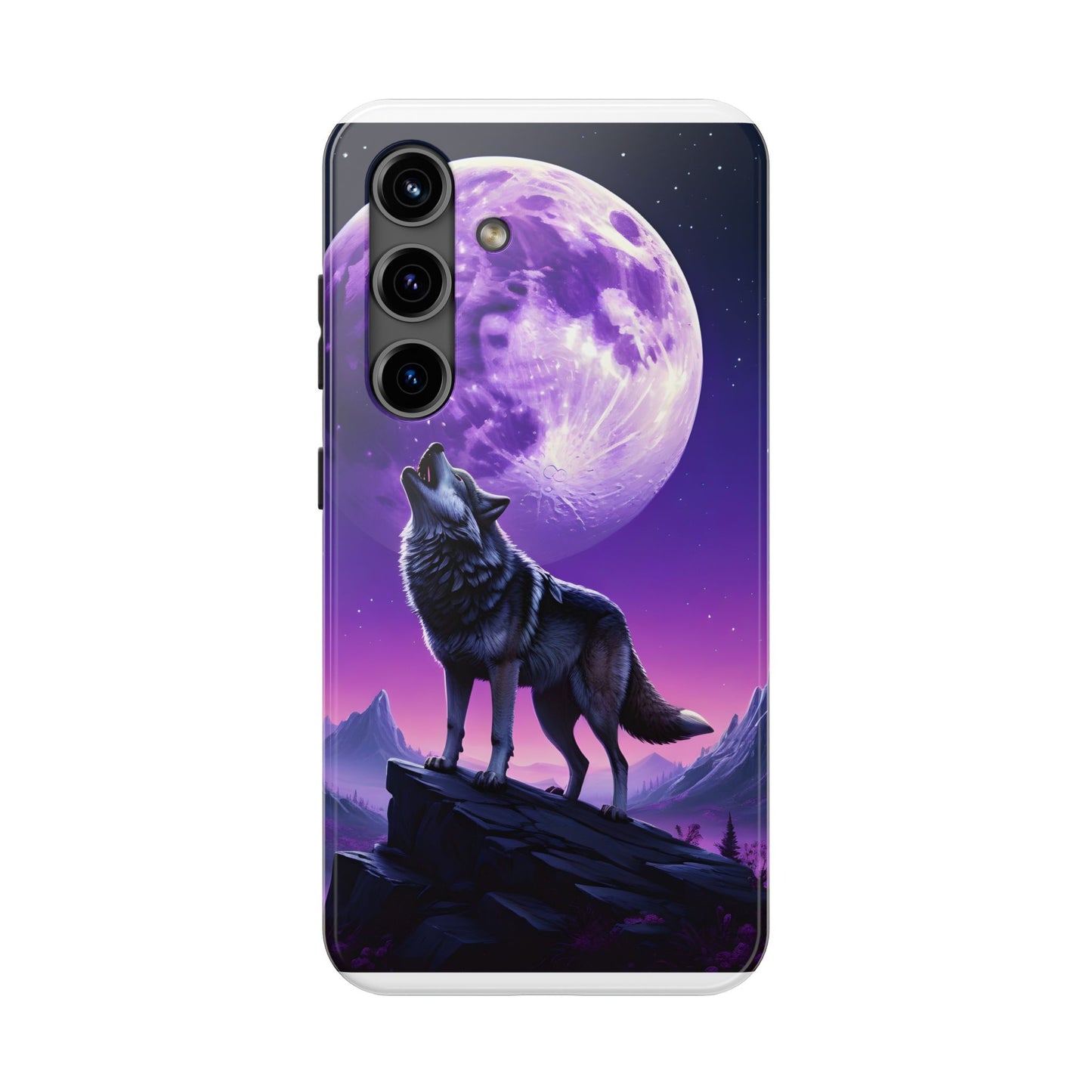 Howling Wolf Tough Phone Cases β Durable Protection with Mystical Moon Design
