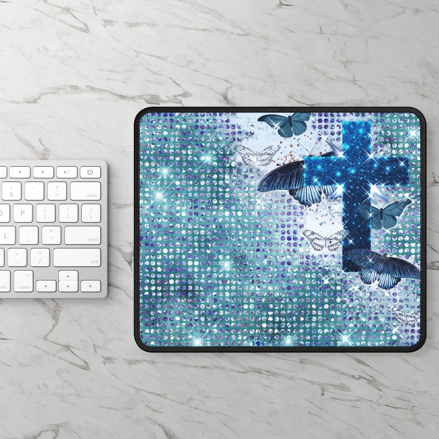 Butterfly Faith Sparkle Mouse Pad – Where Grace Takes Flight