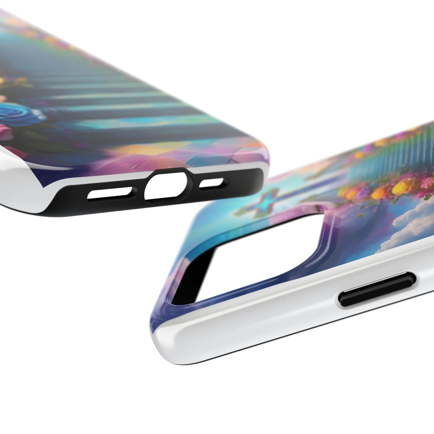Heavenly Stairs Phone Case - Tough Protection with Cross Design