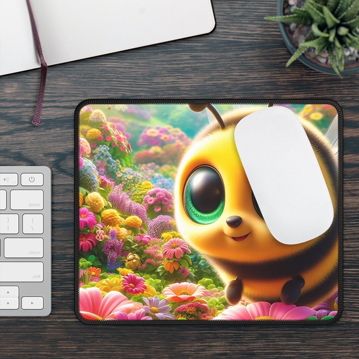 Bee Happy Mouse Pad – Buzzin’ Through Clicks One Flower at a Time