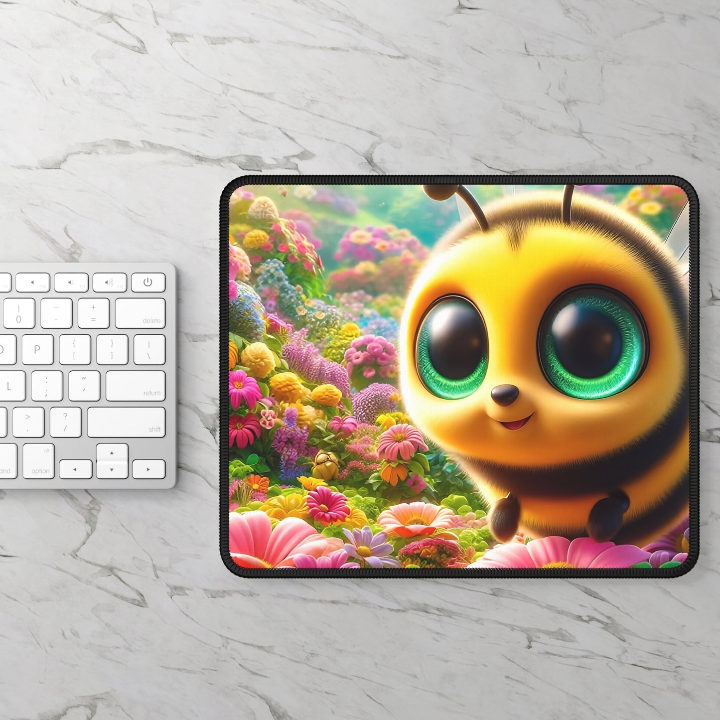 Bee Happy Mouse Pad – Buzzin’ Through Clicks One Flower at a Time