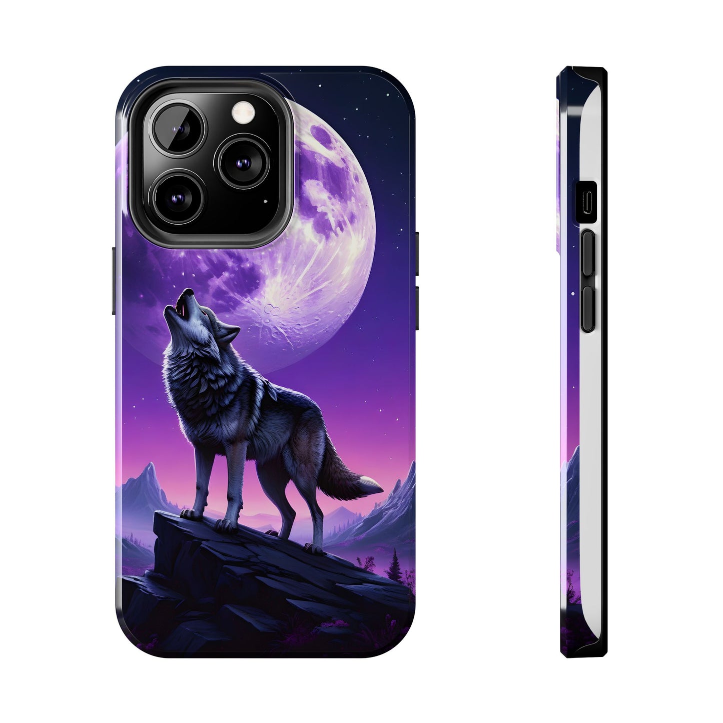 Howling Wolf Tough Phone Cases β Durable Protection with Mystical Moon Design