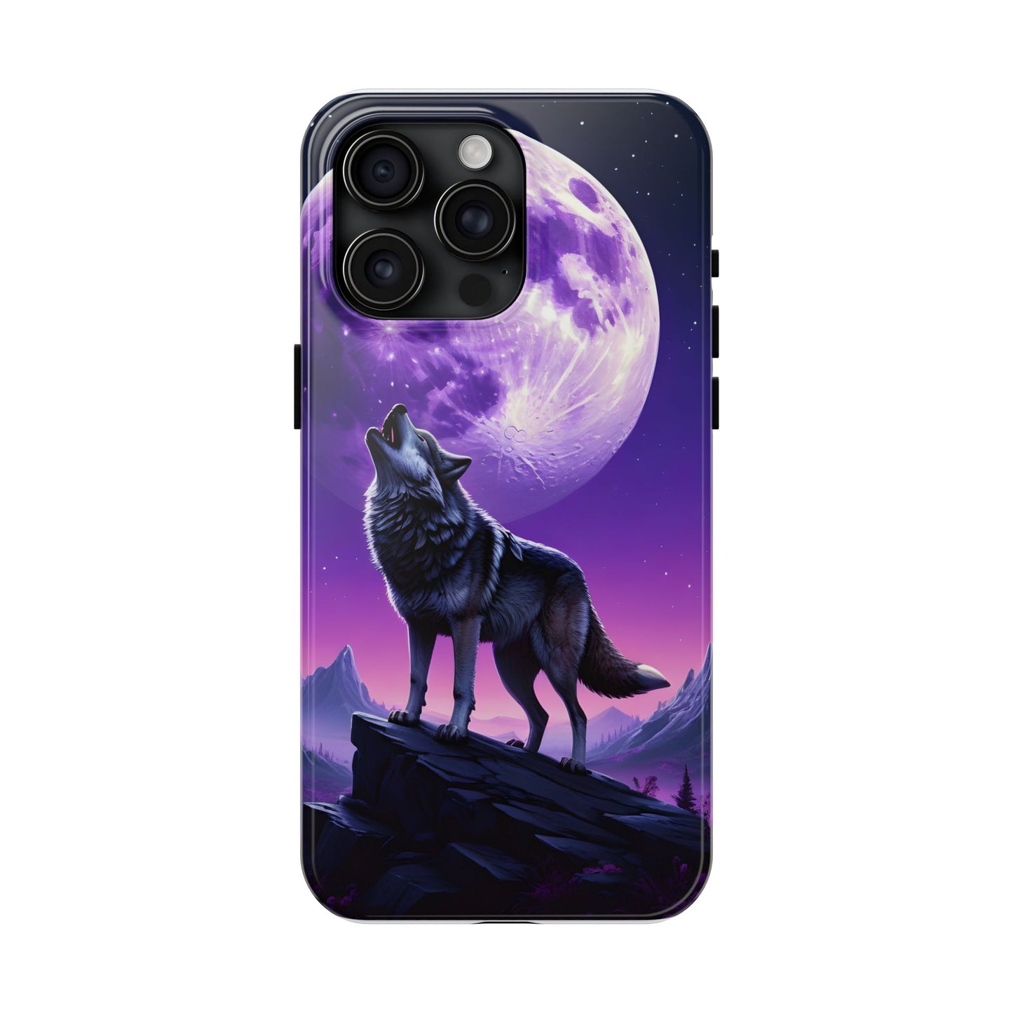 Howling Wolf Tough Phone Cases β Durable Protection with Mystical Moon Design