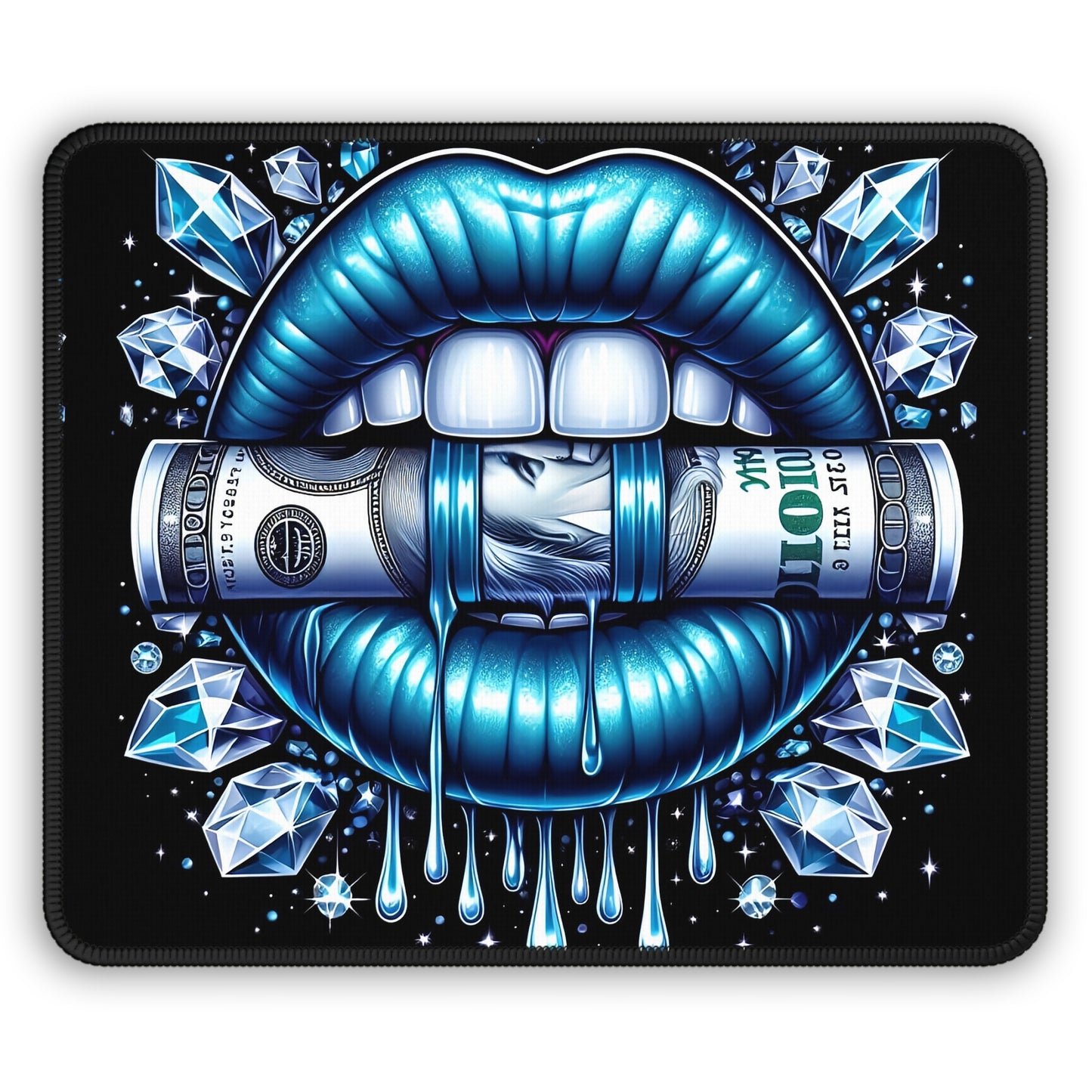 Money Lips & Diamond Drip Mouse Pad – Click Like a Billionaire