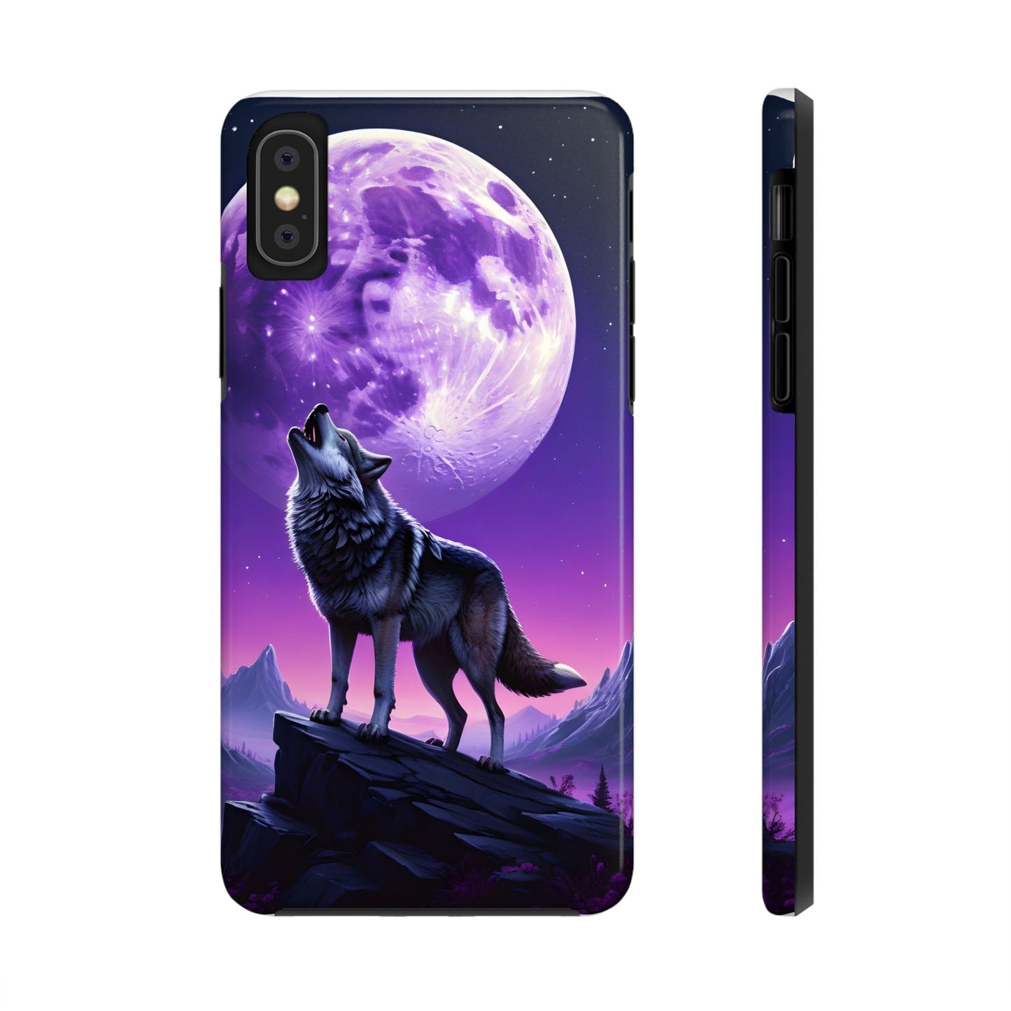 Howling Wolf Tough Phone Cases β Durable Protection with Mystical Moon Design