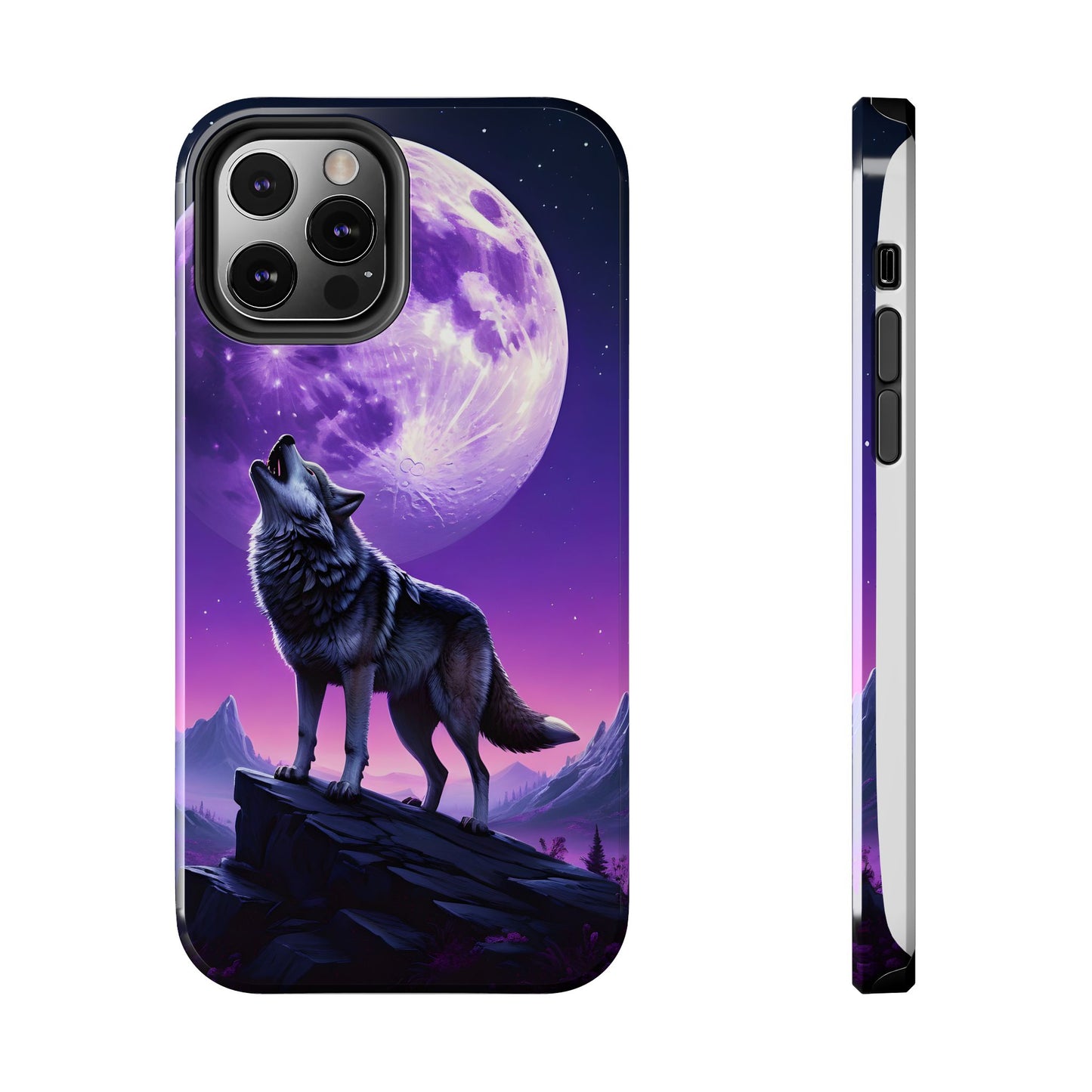 Howling Wolf Tough Phone Cases β Durable Protection with Mystical Moon Design