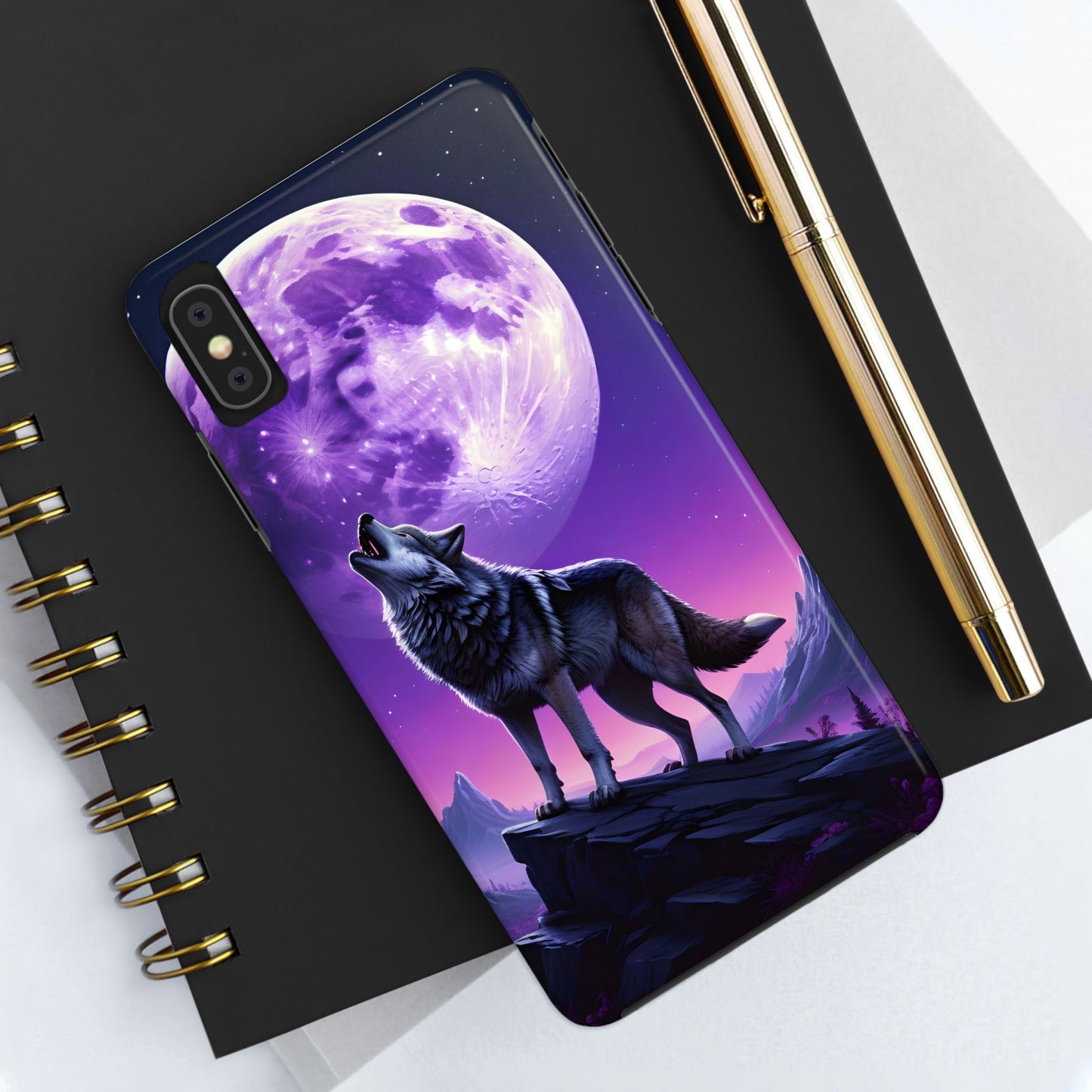 Howling Wolf Tough Phone Cases β Durable Protection with Mystical Moon Design