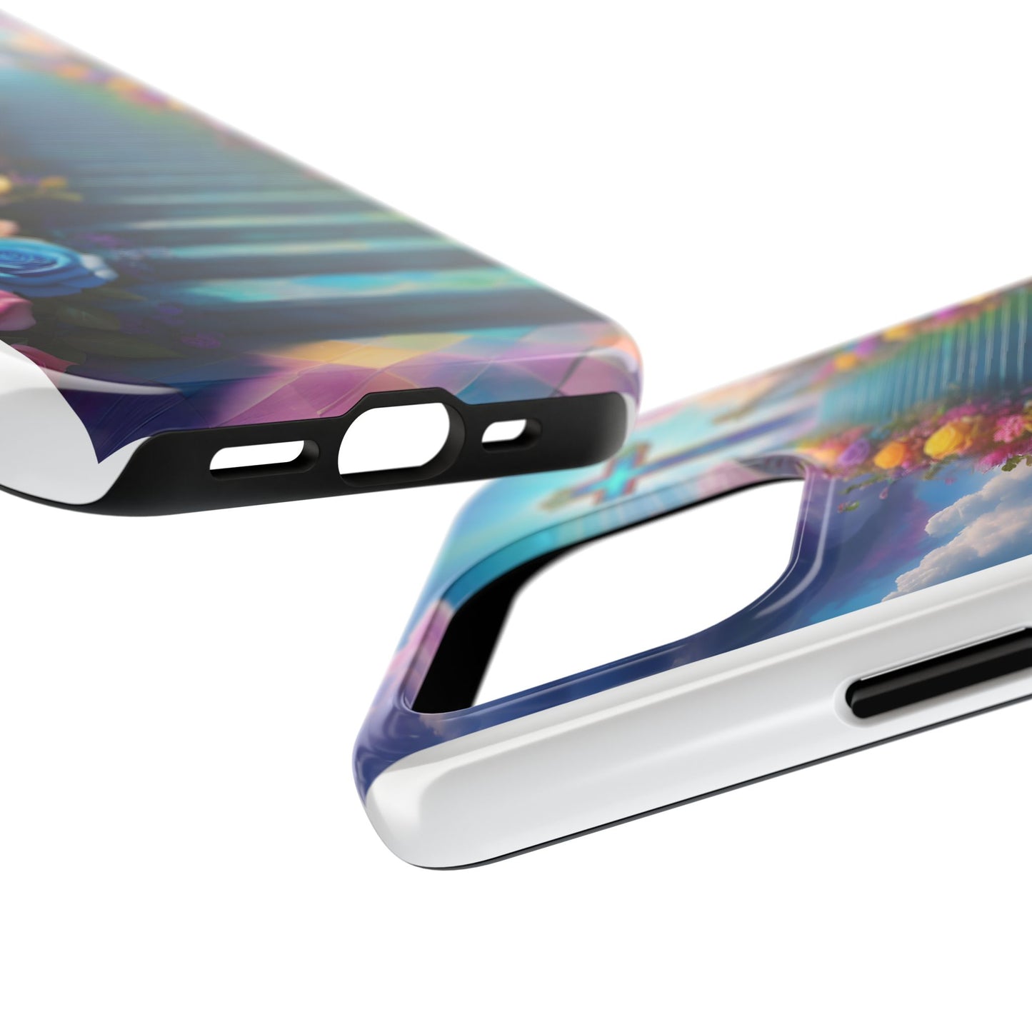 Heavenly Stairs Phone Case - Tough Protection with Cross Design