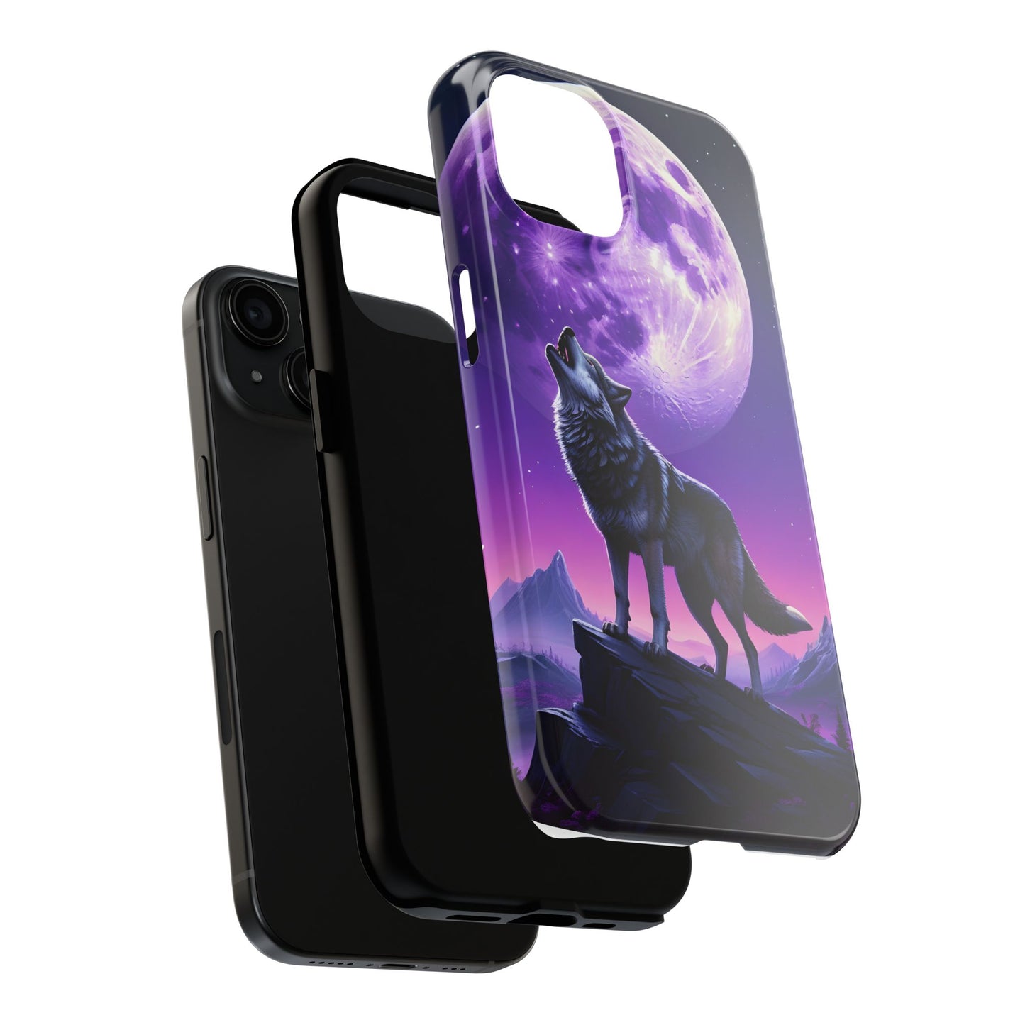 Howling Wolf Tough Phone Cases β Durable Protection with Mystical Moon Design