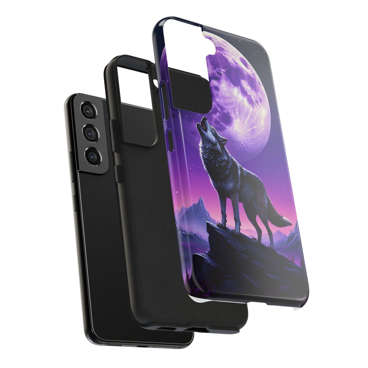 Howling Wolf Tough Phone Cases β Durable Protection with Mystical Moon Design