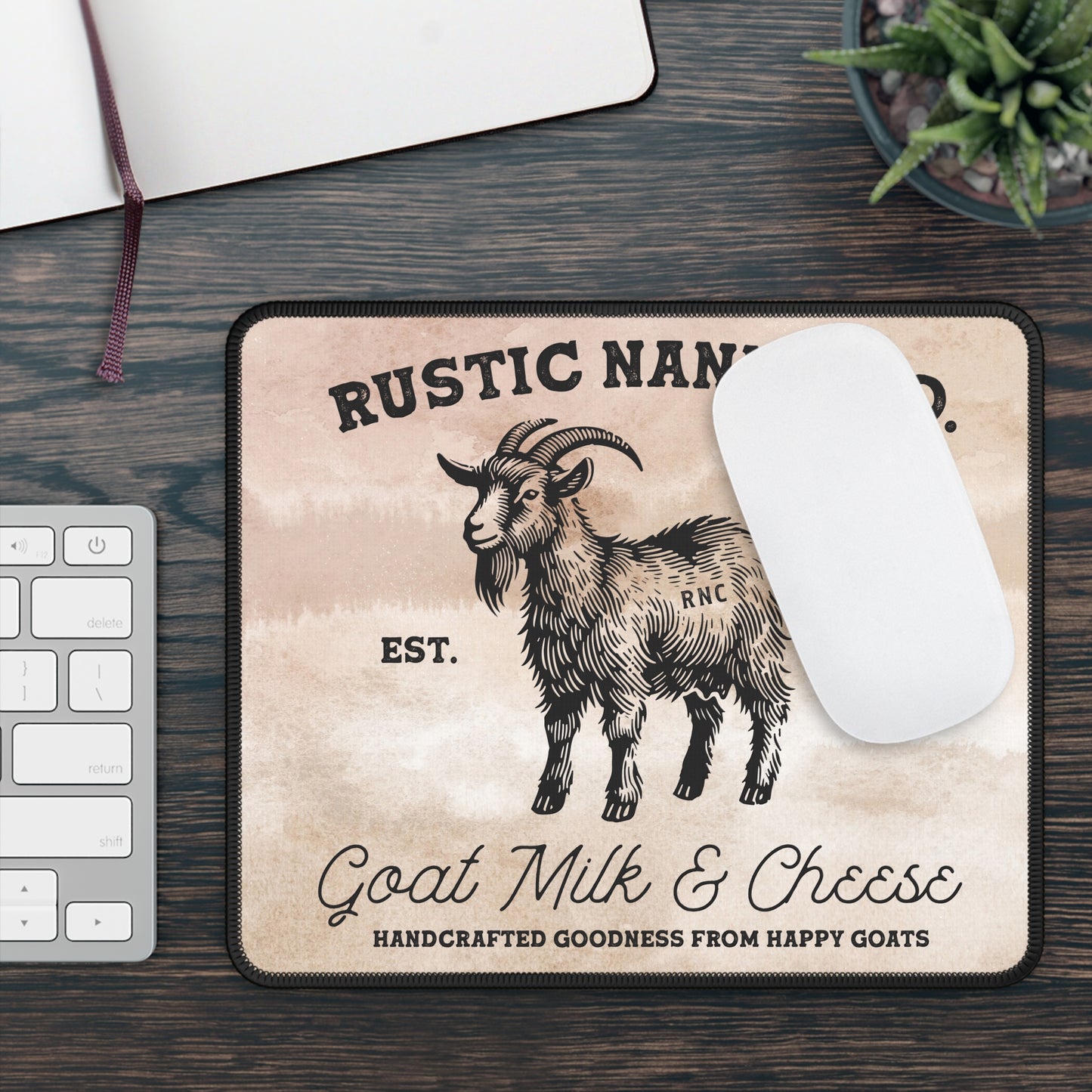 Rustic Nanny Co. Mouse Pad – Goat Milk, Cheese & Charm for Your Desk