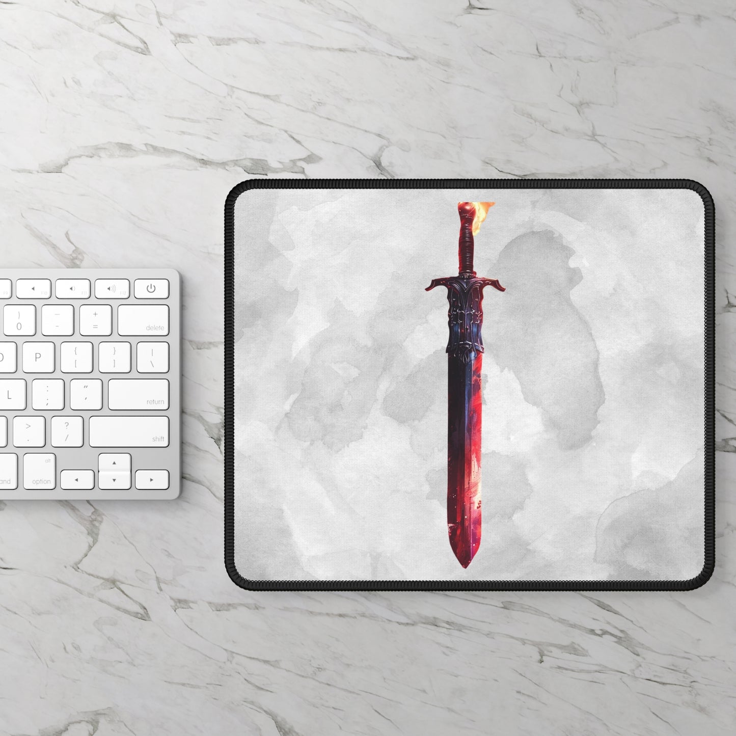 Flameforged Destiny Mouse Pad – Wield the Heat of Battle with Every Click!