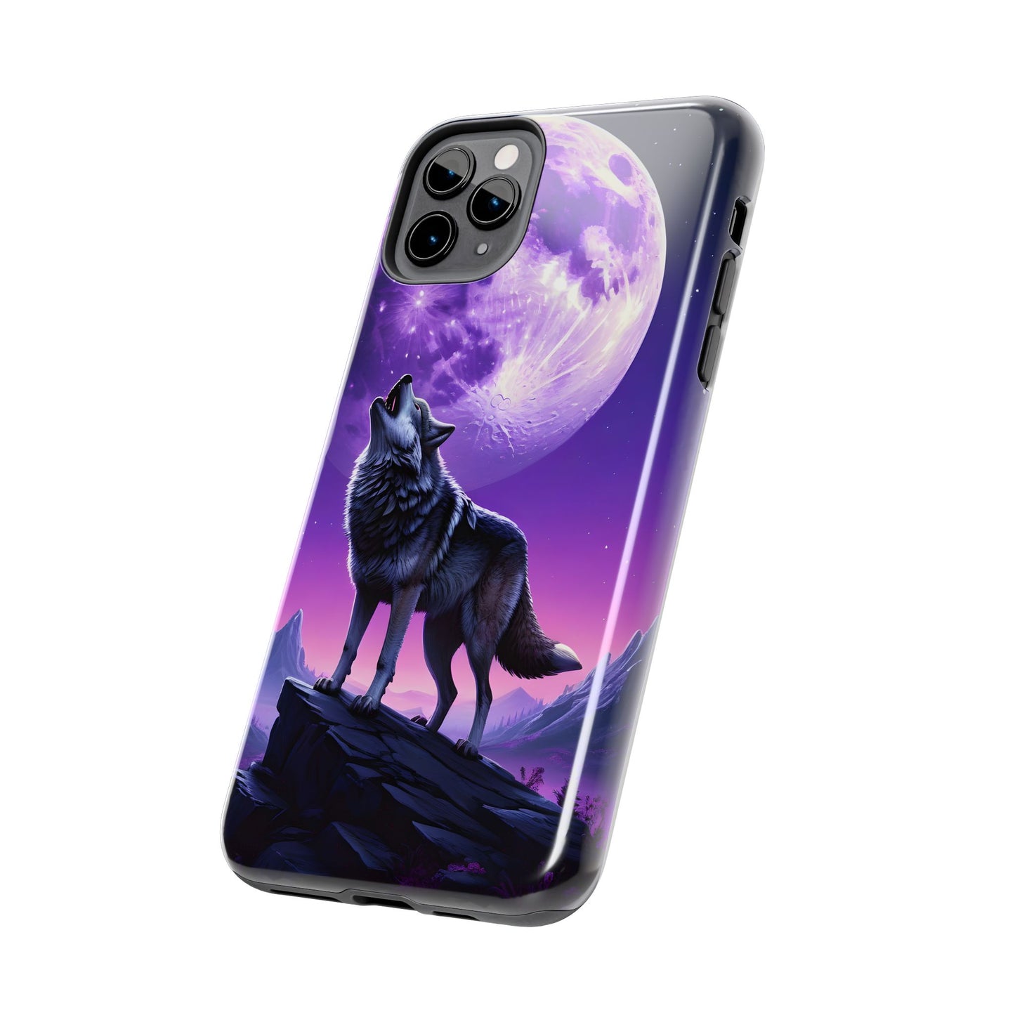 Howling Wolf Tough Phone Cases β Durable Protection with Mystical Moon Design