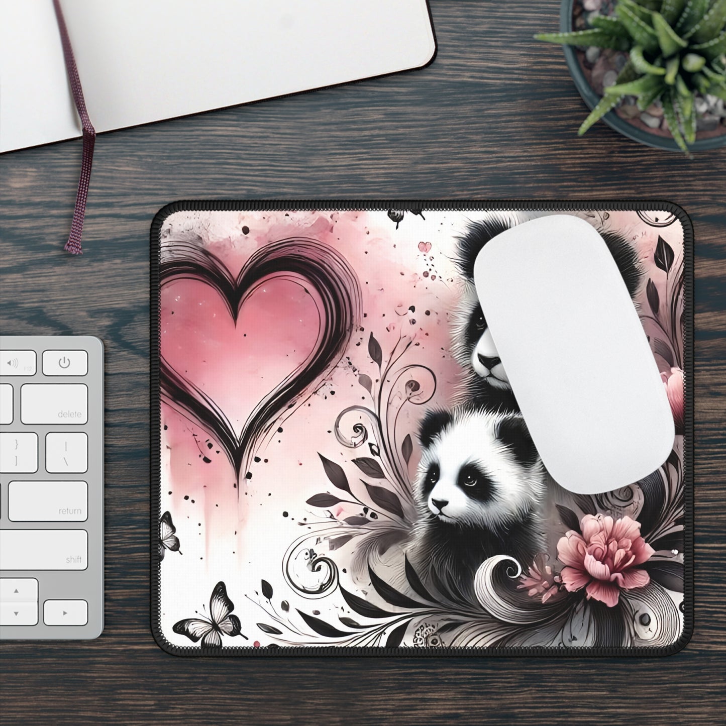 Panda Love Mouse Pad – A Soft Spot for Every Click