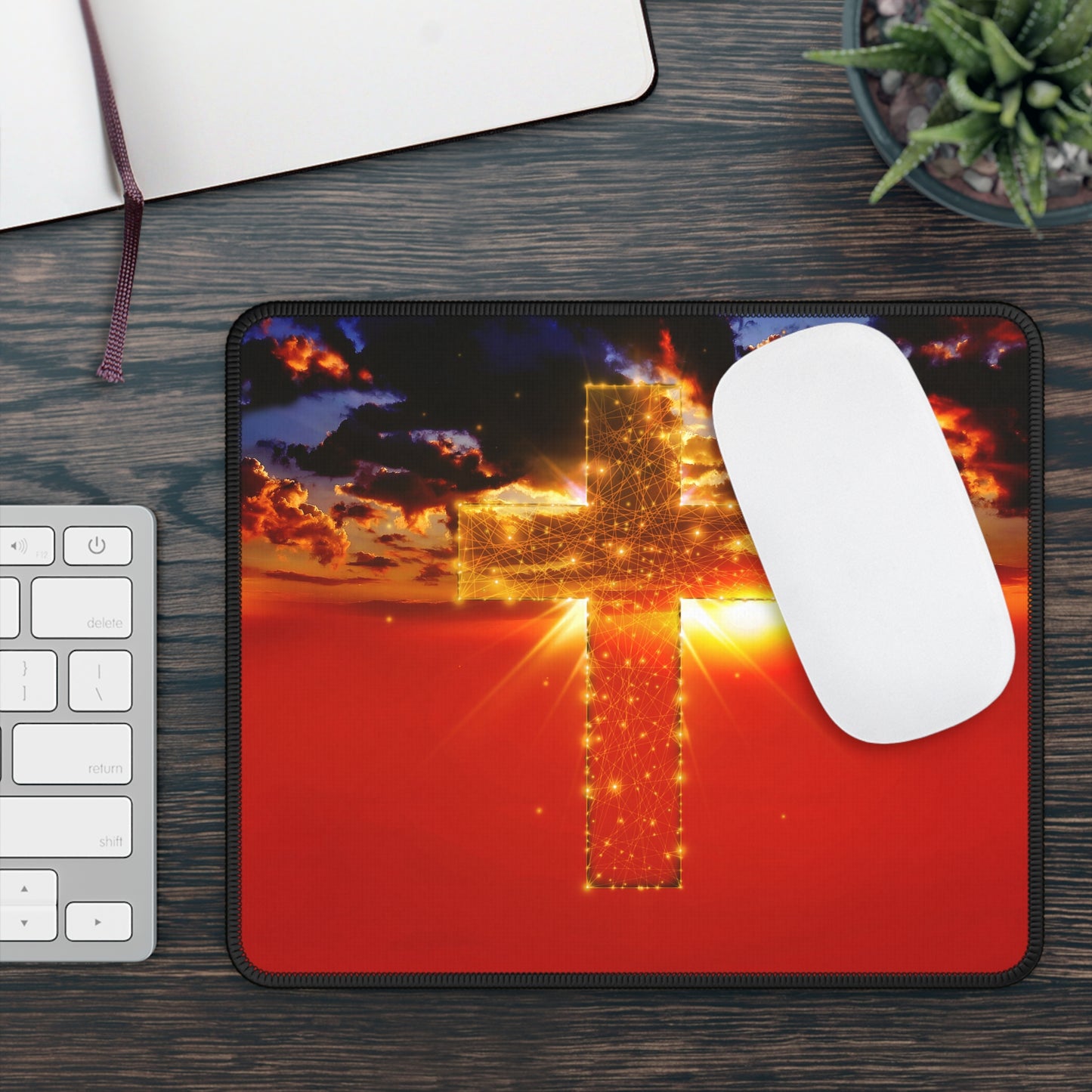 Heaven’s Light Mouse Pad – Where Faith Rises With the Sun