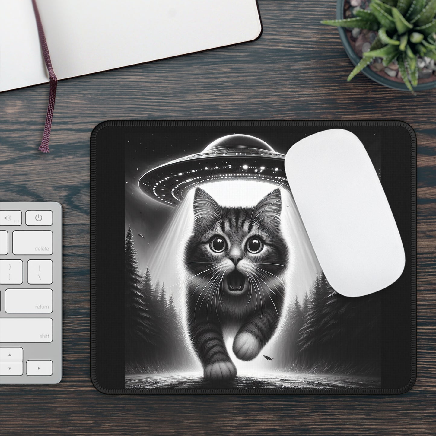 Abducted by Cuteness Mouse Pad – The Meowtrix Has You!