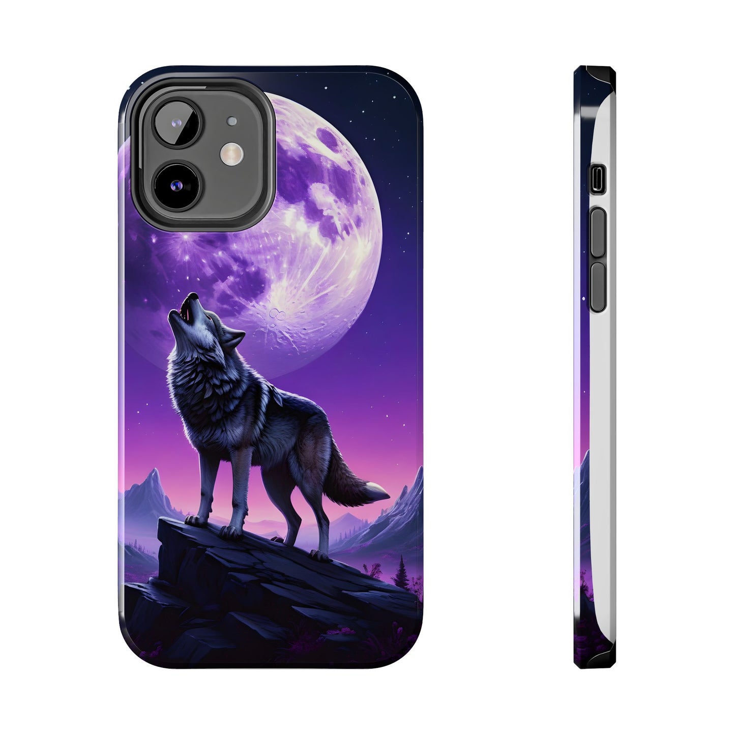 Howling Wolf Tough Phone Cases β Durable Protection with Mystical Moon Design