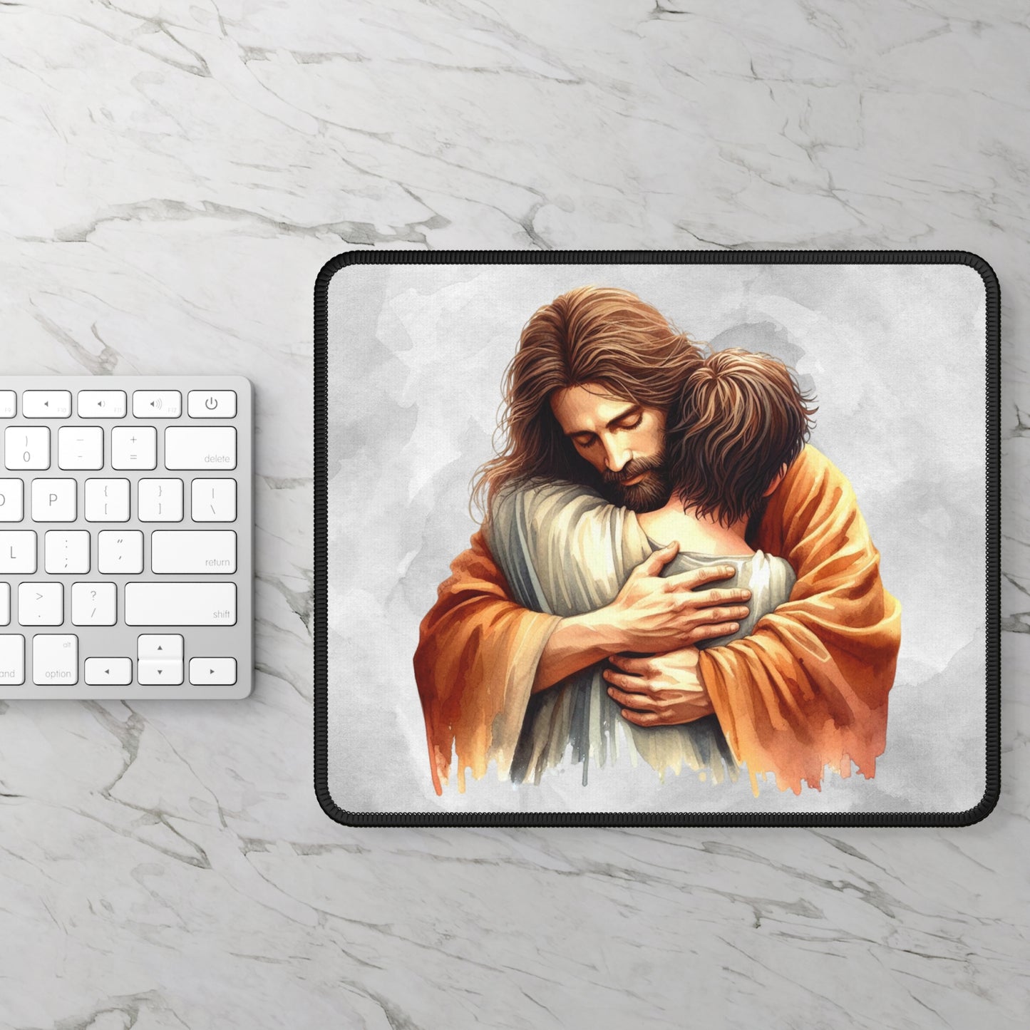 Held in His Embrace Mouse Pad – A Daily Reminder That You Are Never Alone