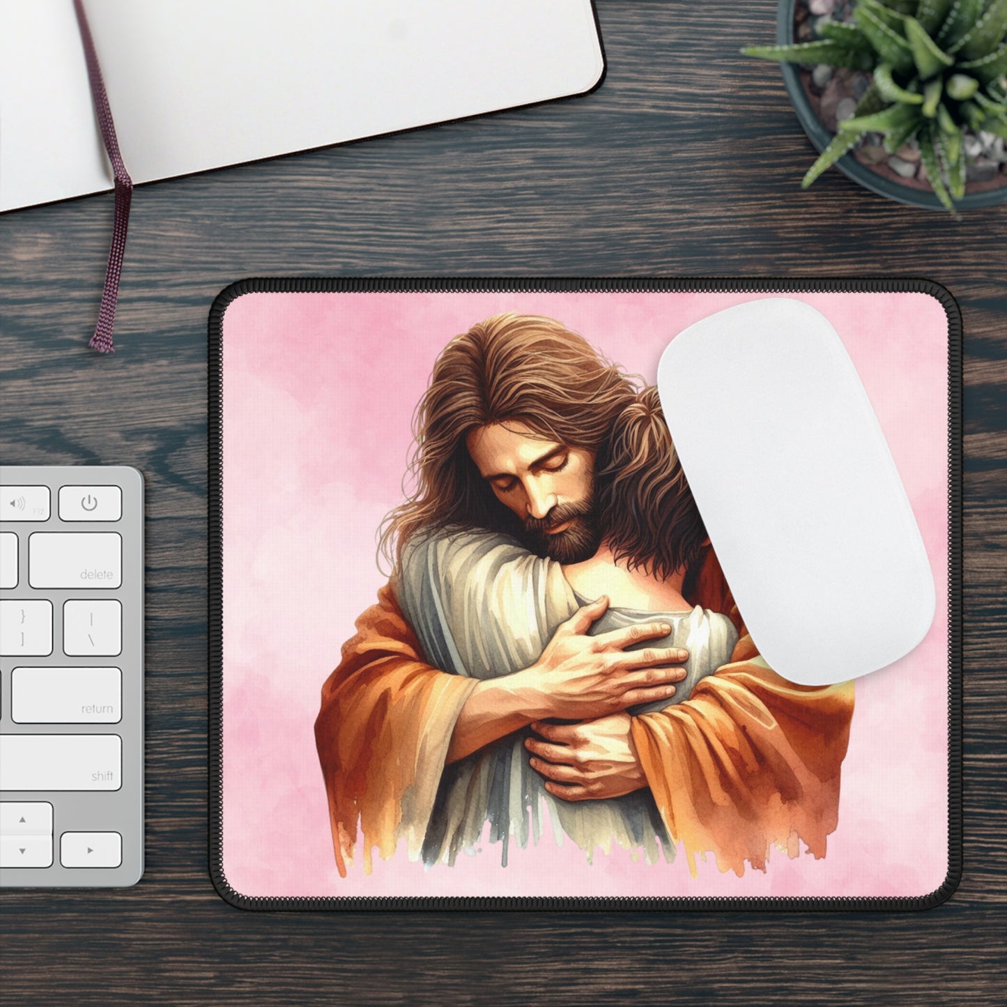Held in His Embrace Mouse Pad – A Daily Reminder That You Are Never Alone