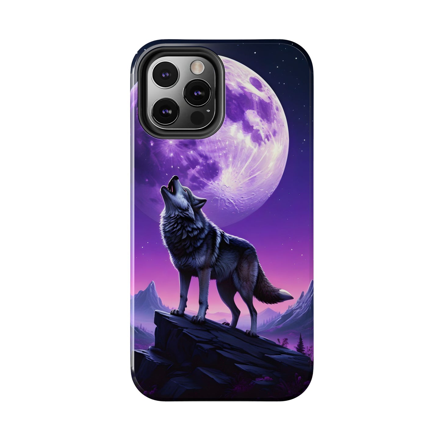 Howling Wolf Tough Phone Cases β Durable Protection with Mystical Moon Design