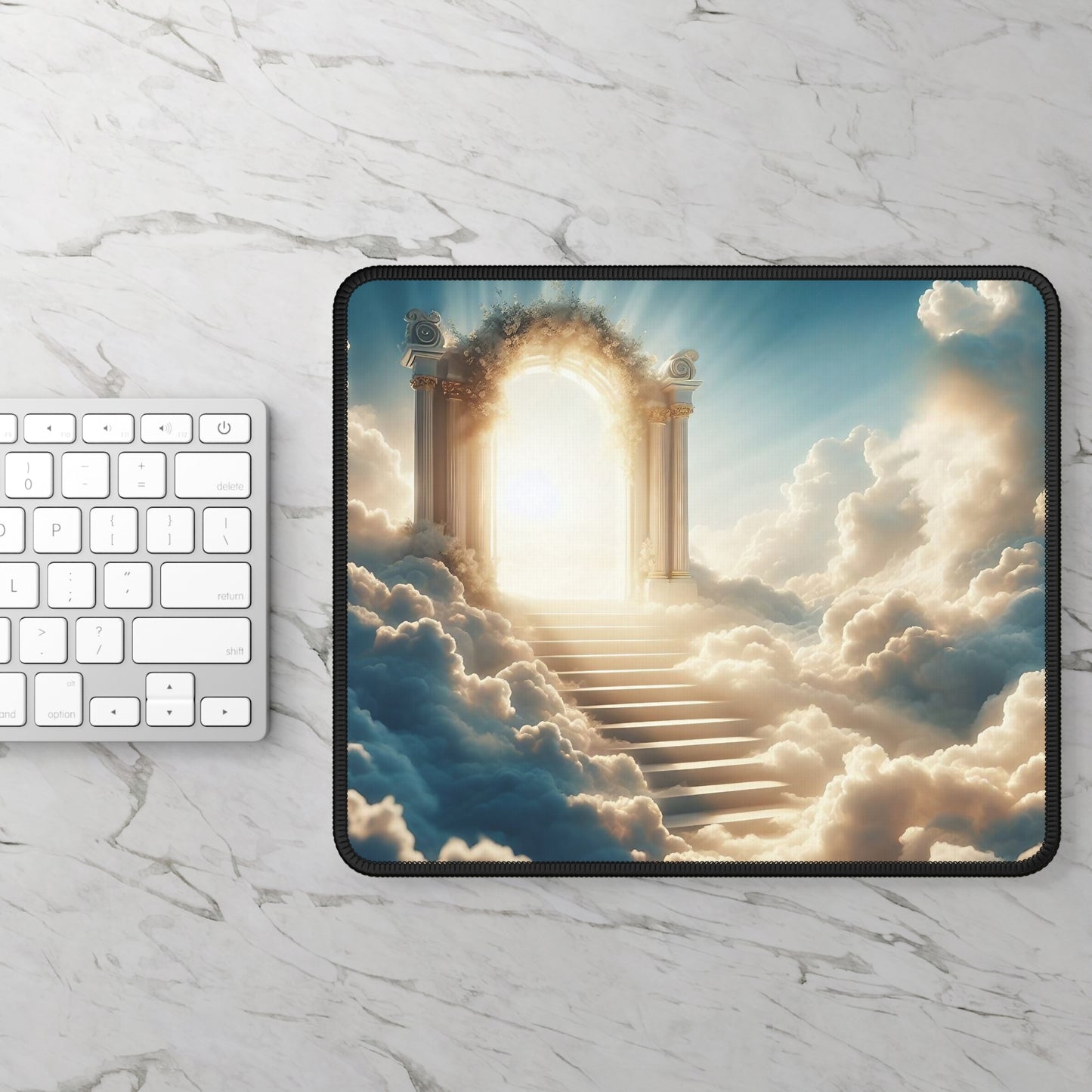 Celestial Gate Mouse Pad – Step Into the Light. Stay for the Peace.